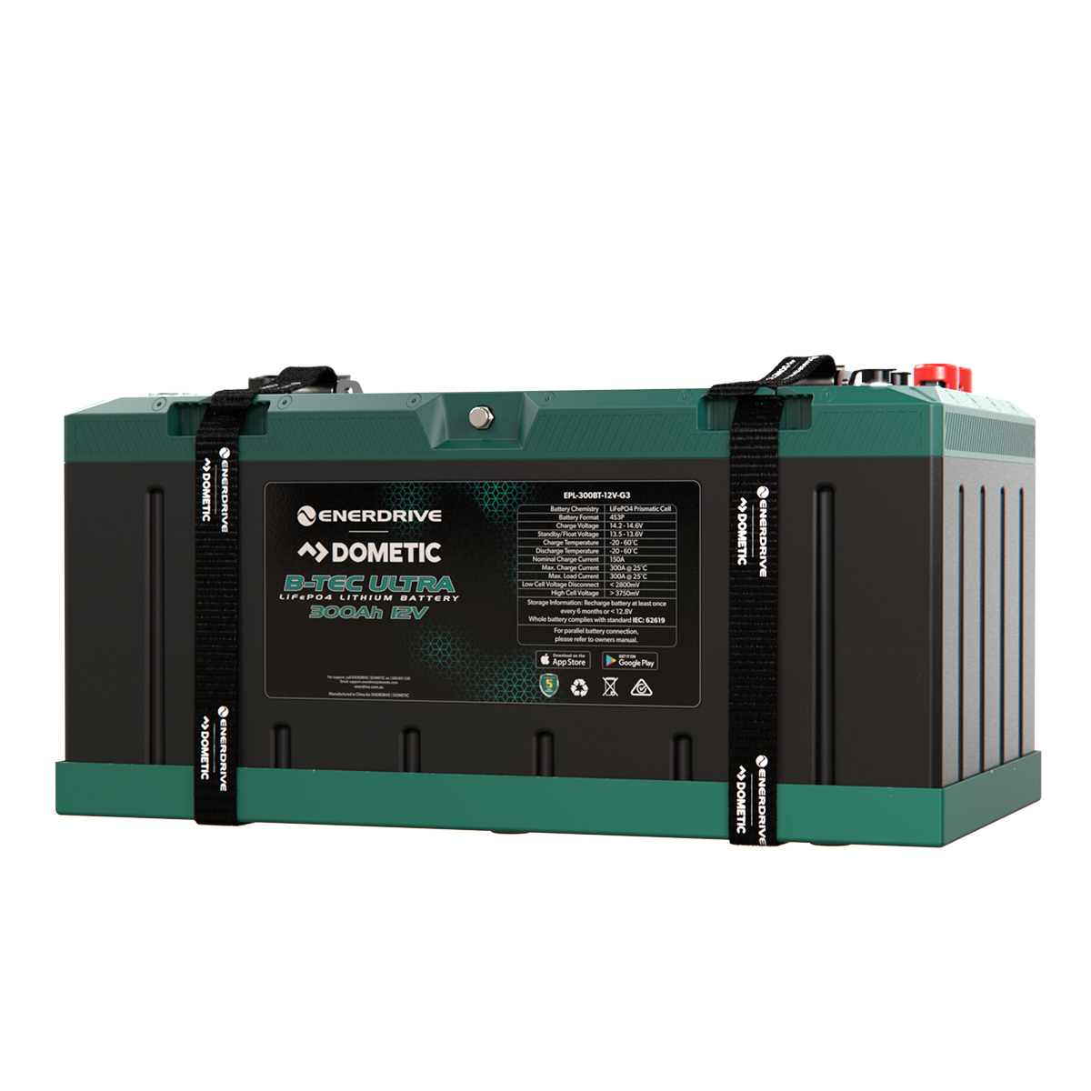 B-TEC ULTRA 300amp / 12v LiFePO4 Battery Gen3 IP67