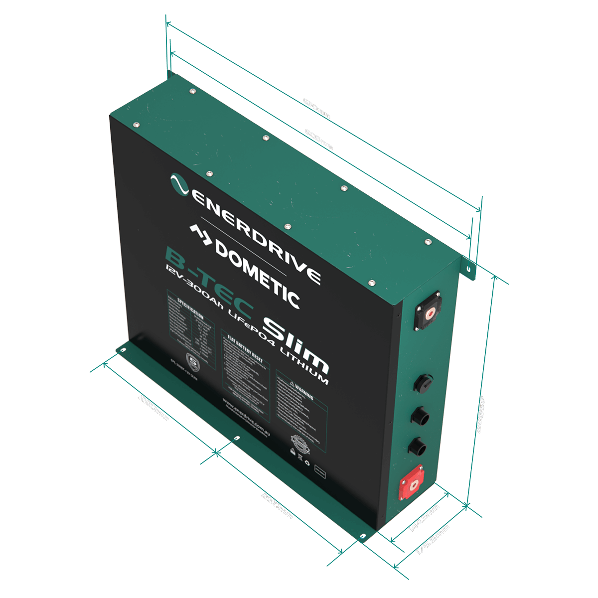 B-TEC 12V 300Ah Slimline Lithium Battery