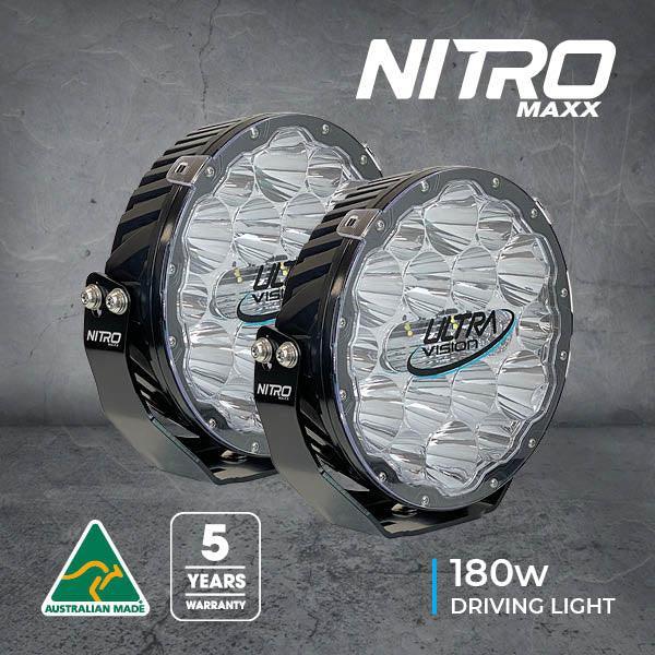 NITRO 180 Maxx 9" LED Driving Light (Pair) Including Harness