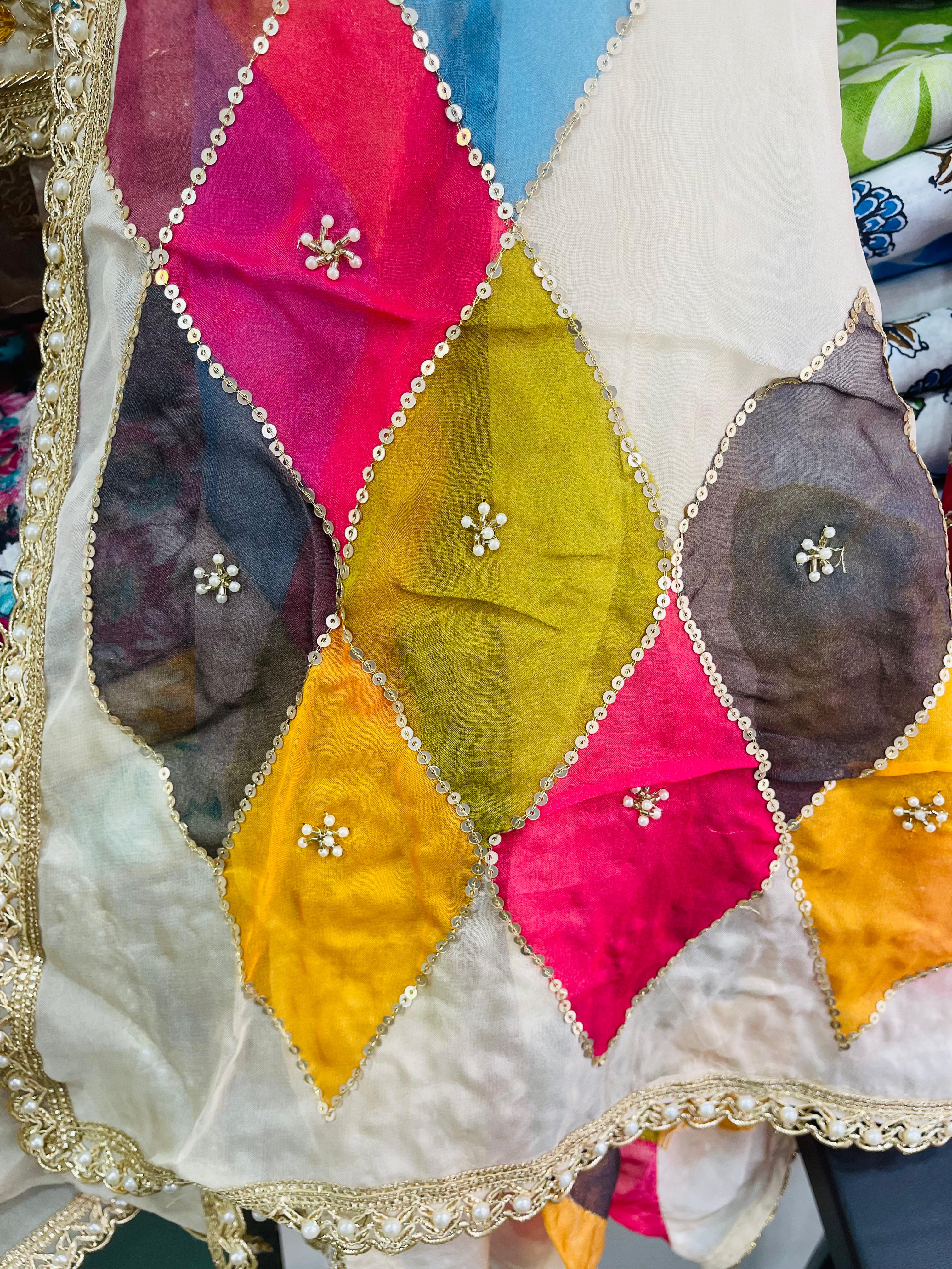  AC145 | Multicolored Phulkari Dupatta