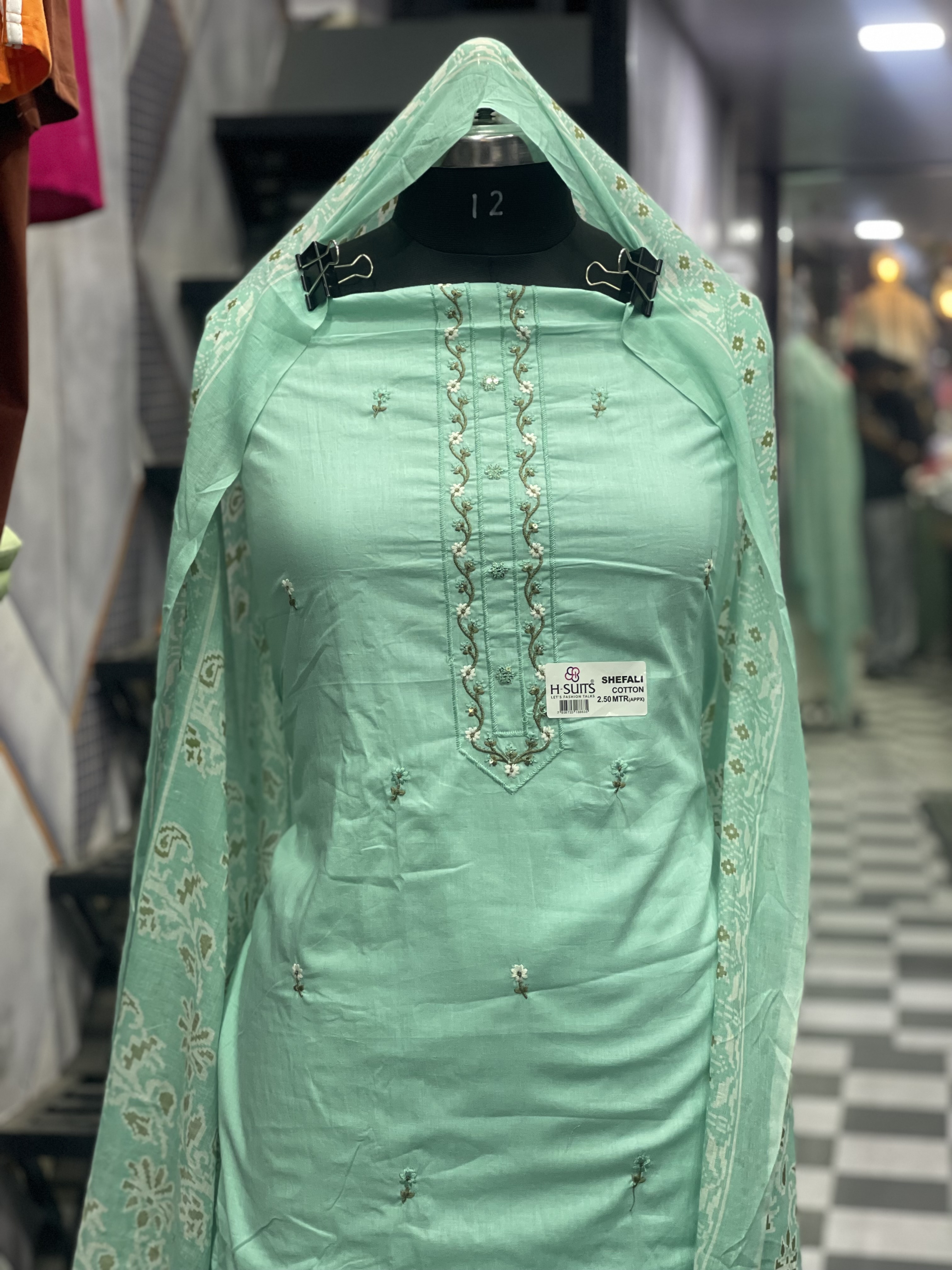  AC019 |  Cotton || Lilac Embroidered Fabric || New Artical