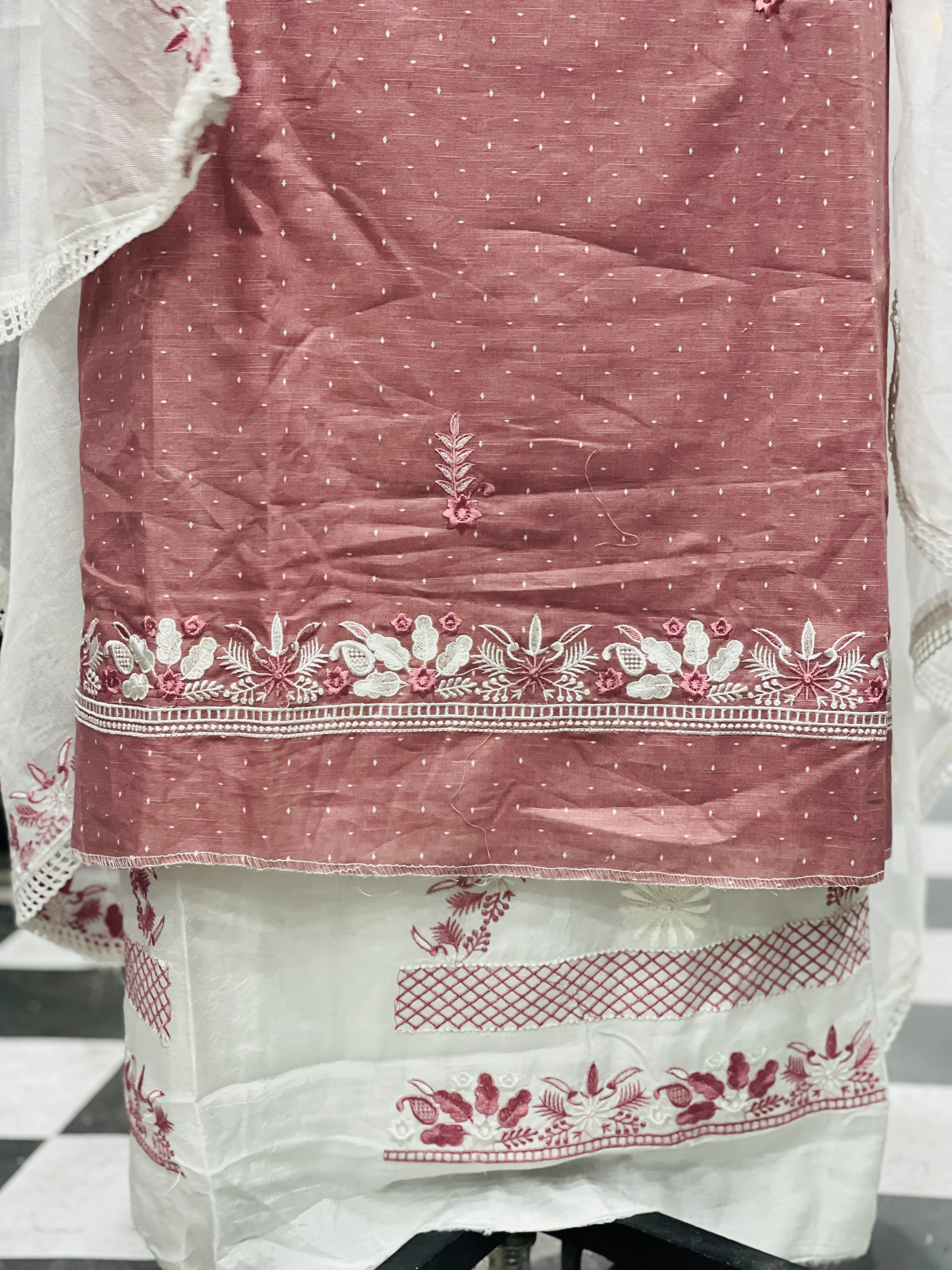  AC100 | Embroidered Cotton Kurta Fabric