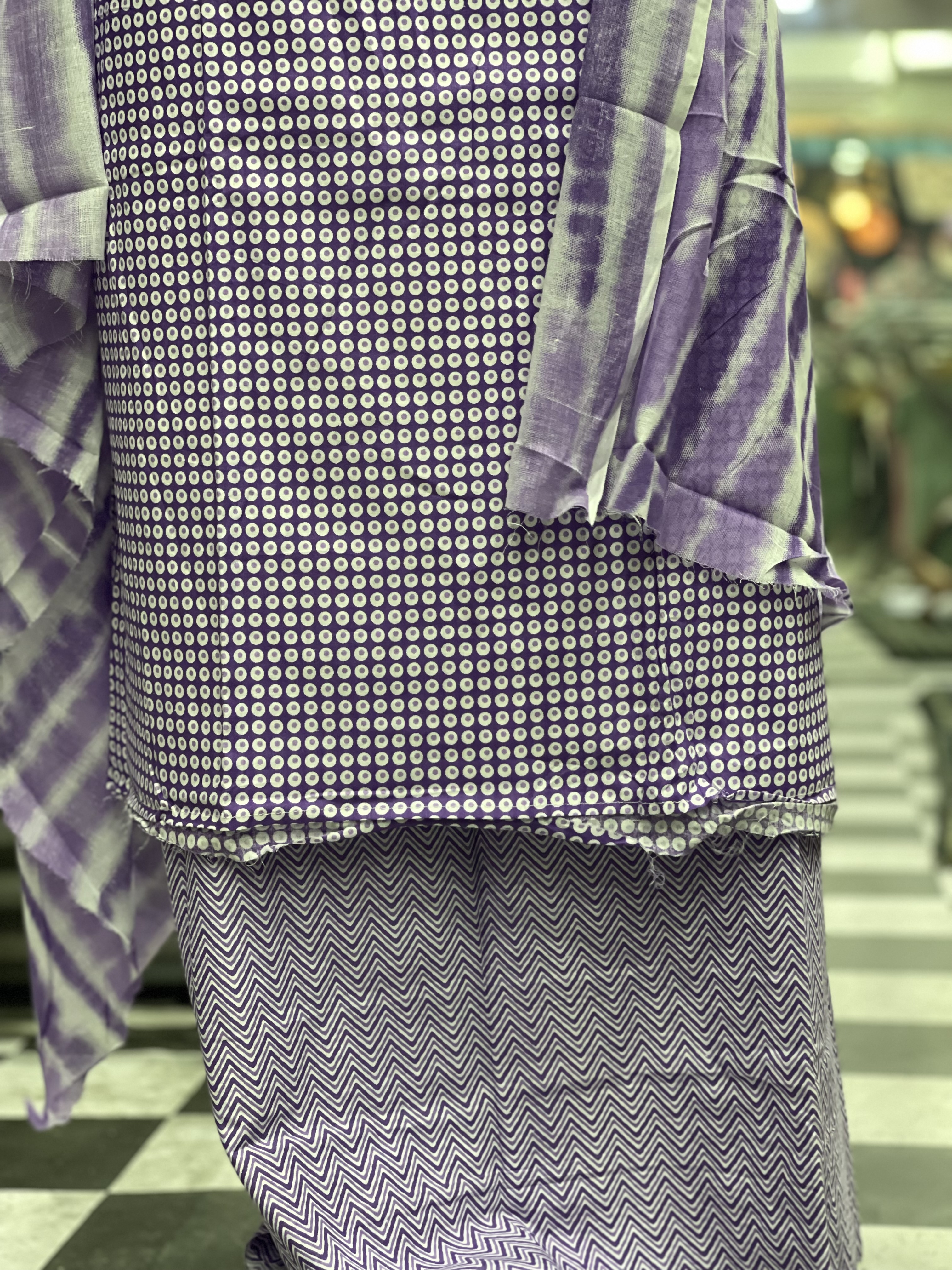  AC026 | Lavender || Cotton || Purple Printed Cotton Suit Set ||