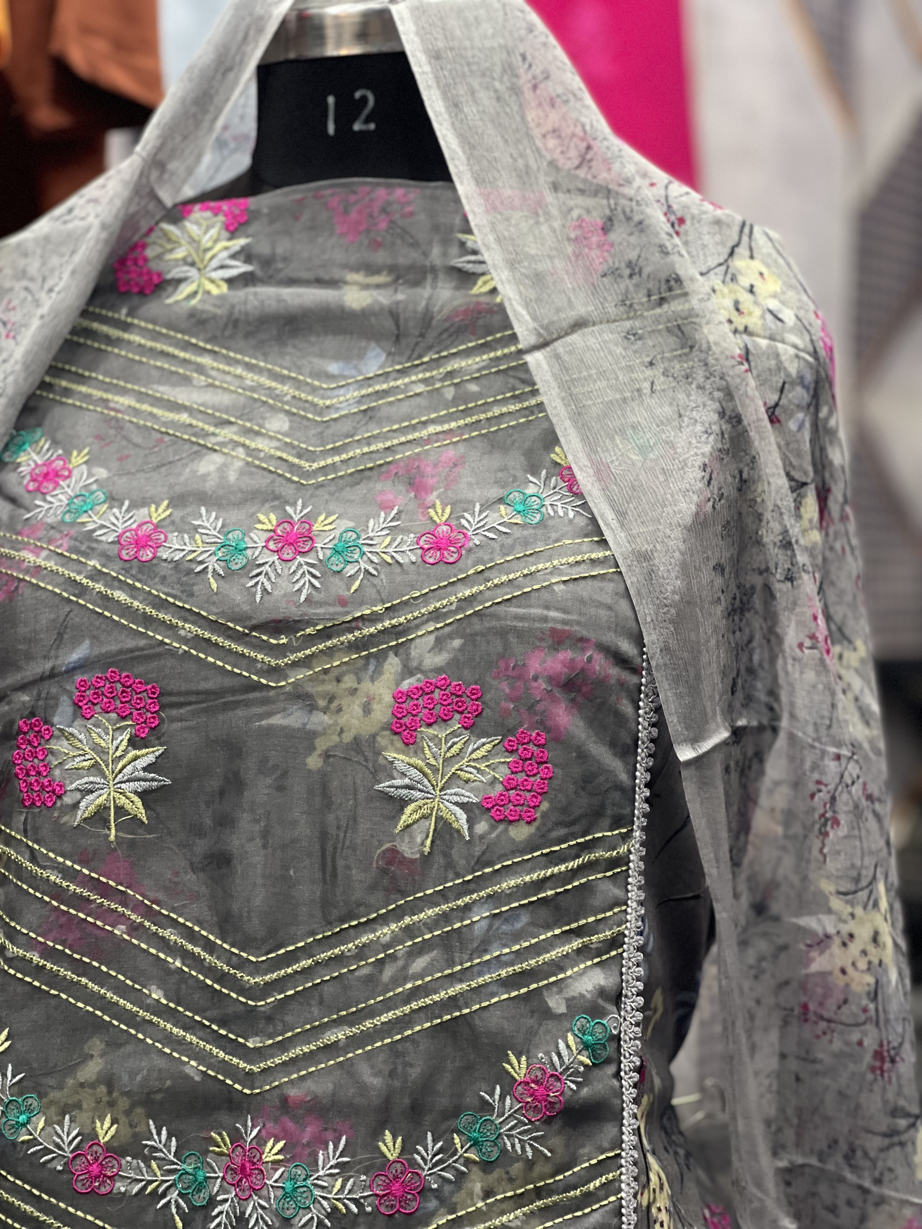 AC074 | Embroidered Grey Salwar Suit | Jaggo | Festivel | PArty Wear | Office Wear 