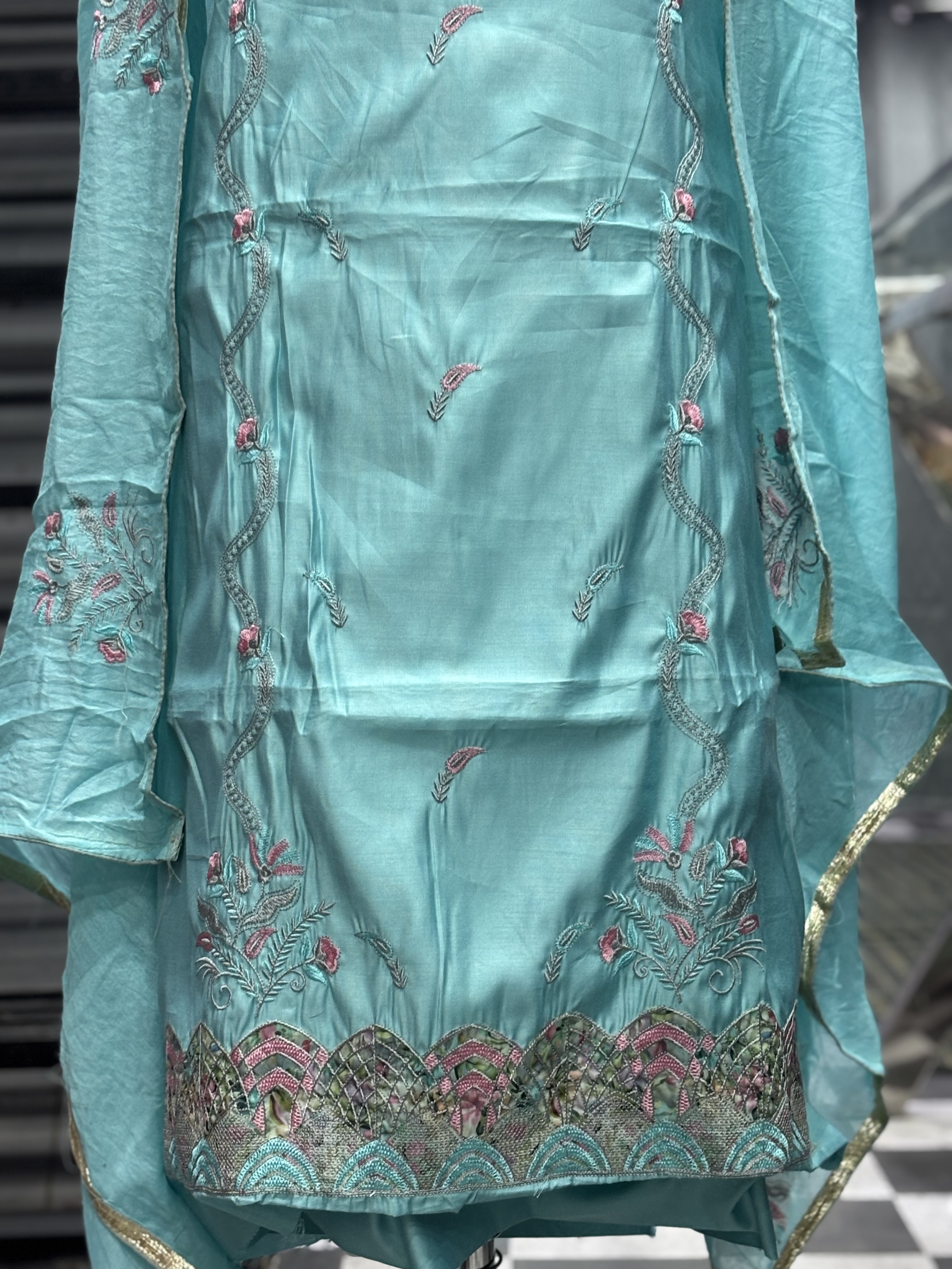  AC055 |  Ferozi Suit || Cotton Stuff | Party Wear | Jaggo | Festivel 