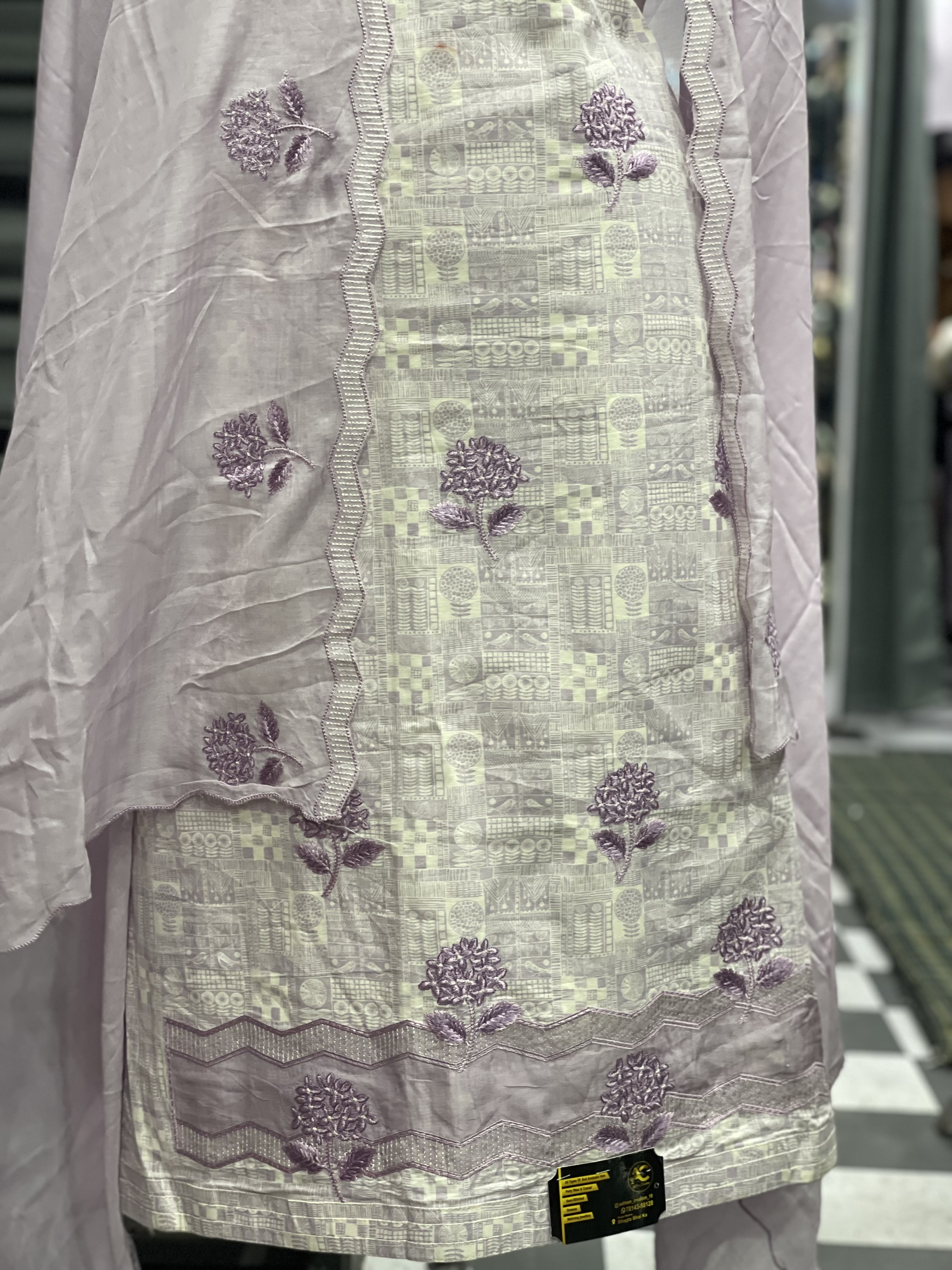 AC090 | Cotton Suit || Musline Duppatta || Cut Work || Embroidered Traditional Dress Material