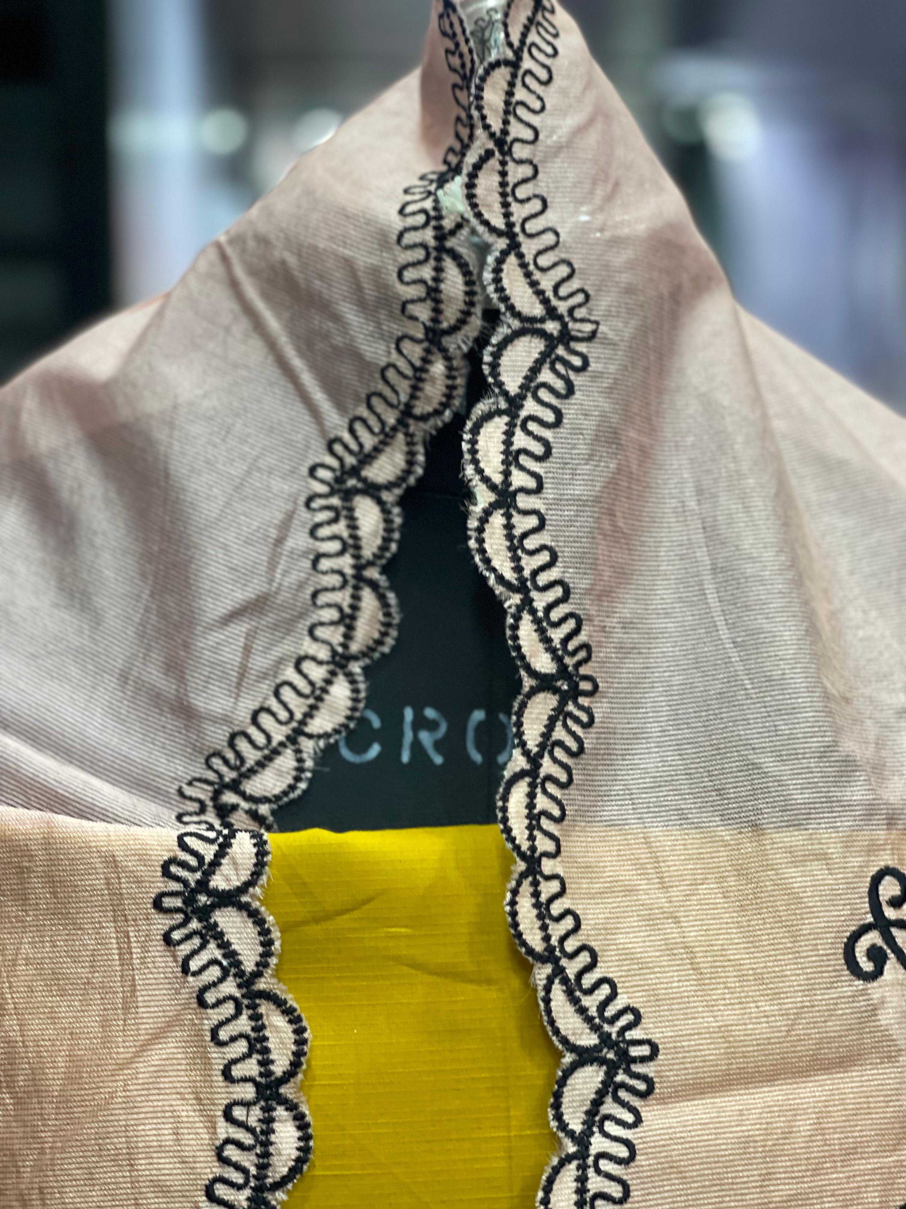AC011 |  light peach || Embroidered Women’s Traditional Duppatta 
