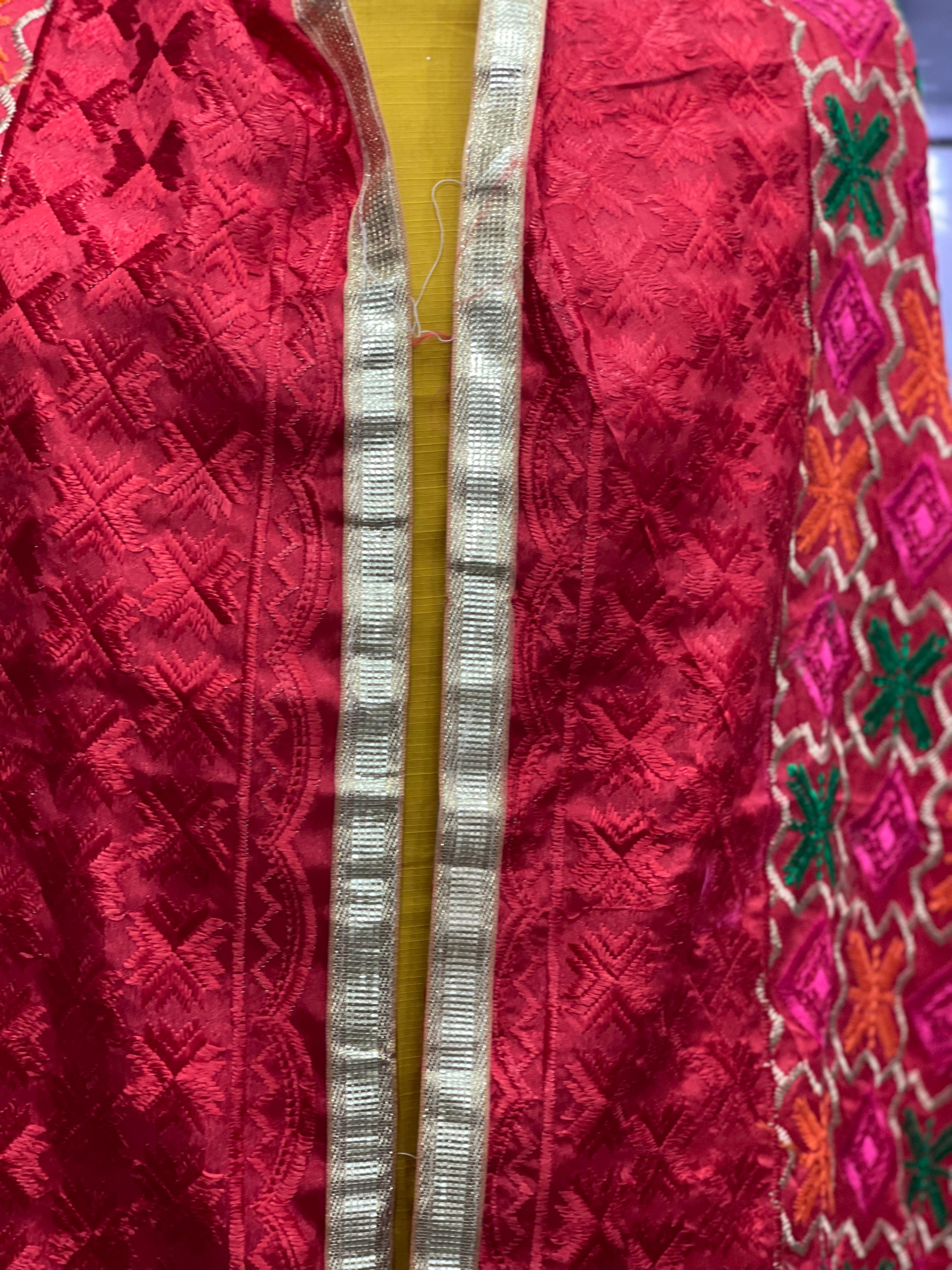  AC032 | Read Phulkari || Embroidered Red Dupatta || Chanion 