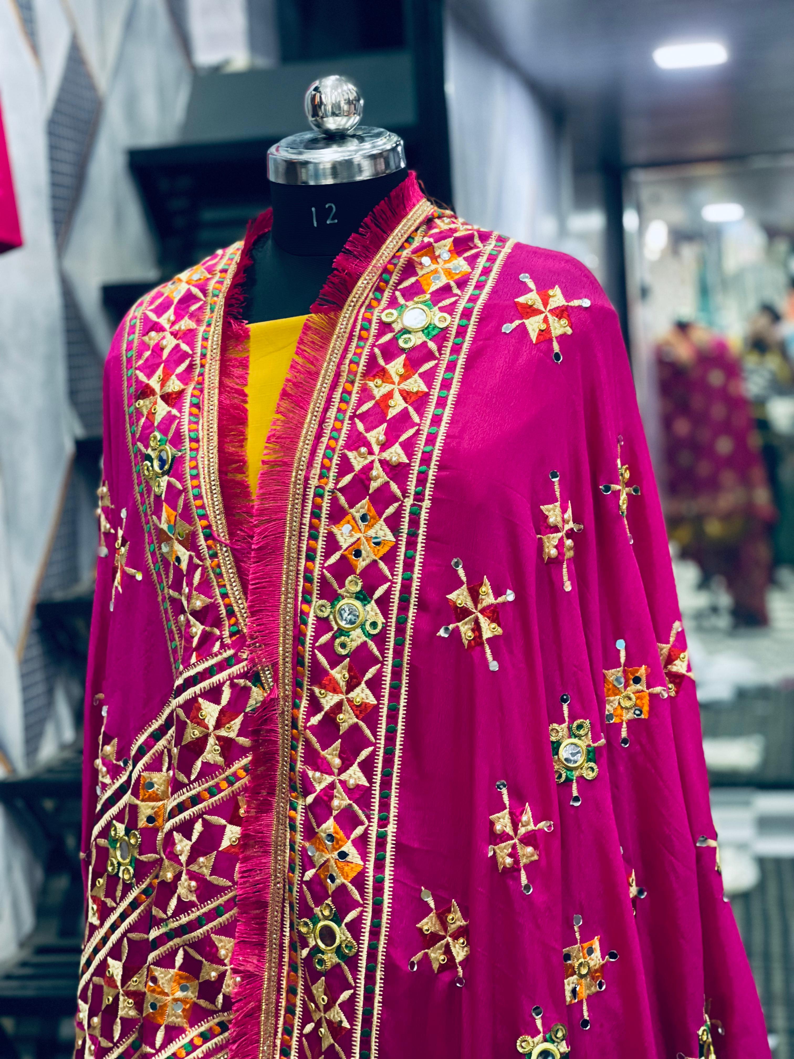  AC051 | Pink Phulkari || Pure Chanion || Traditional Embroidered Salwar Suit