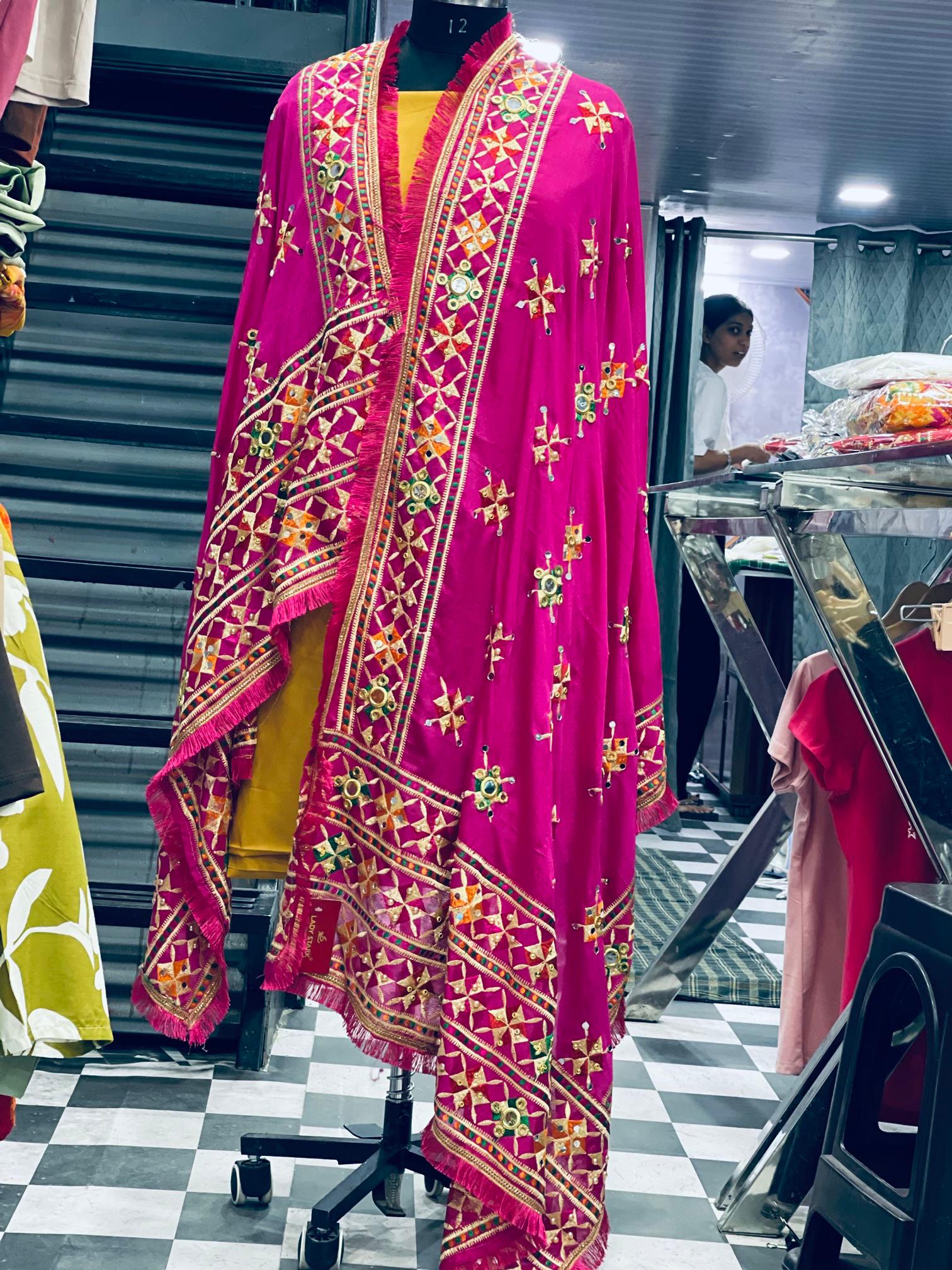  AC051 | Pink Phulkari || Pure Chanion || Traditional Embroidered Salwar Suit