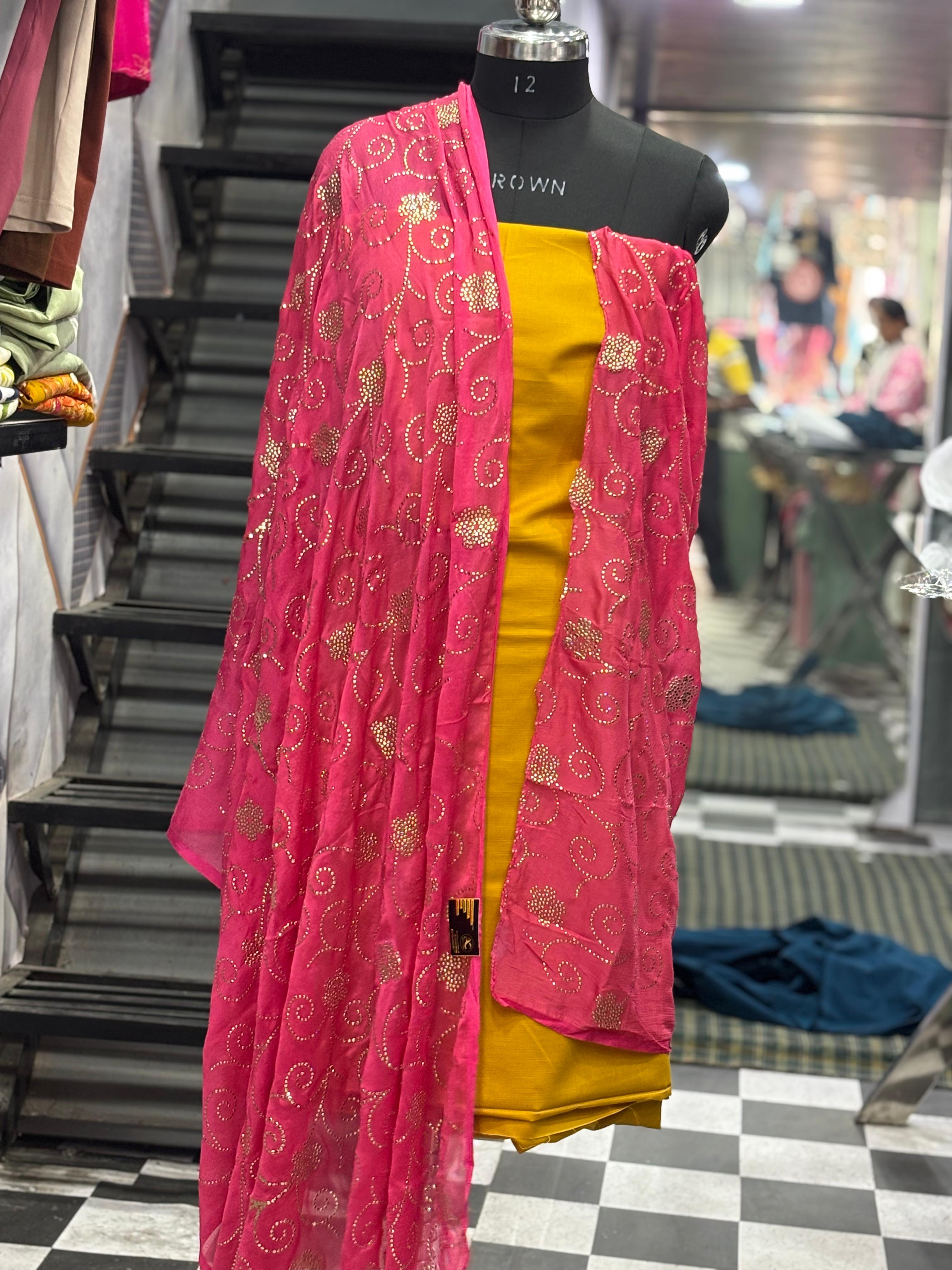  AC016 | Embroidered Red Dupatta || Thread Work || New Duppatta
