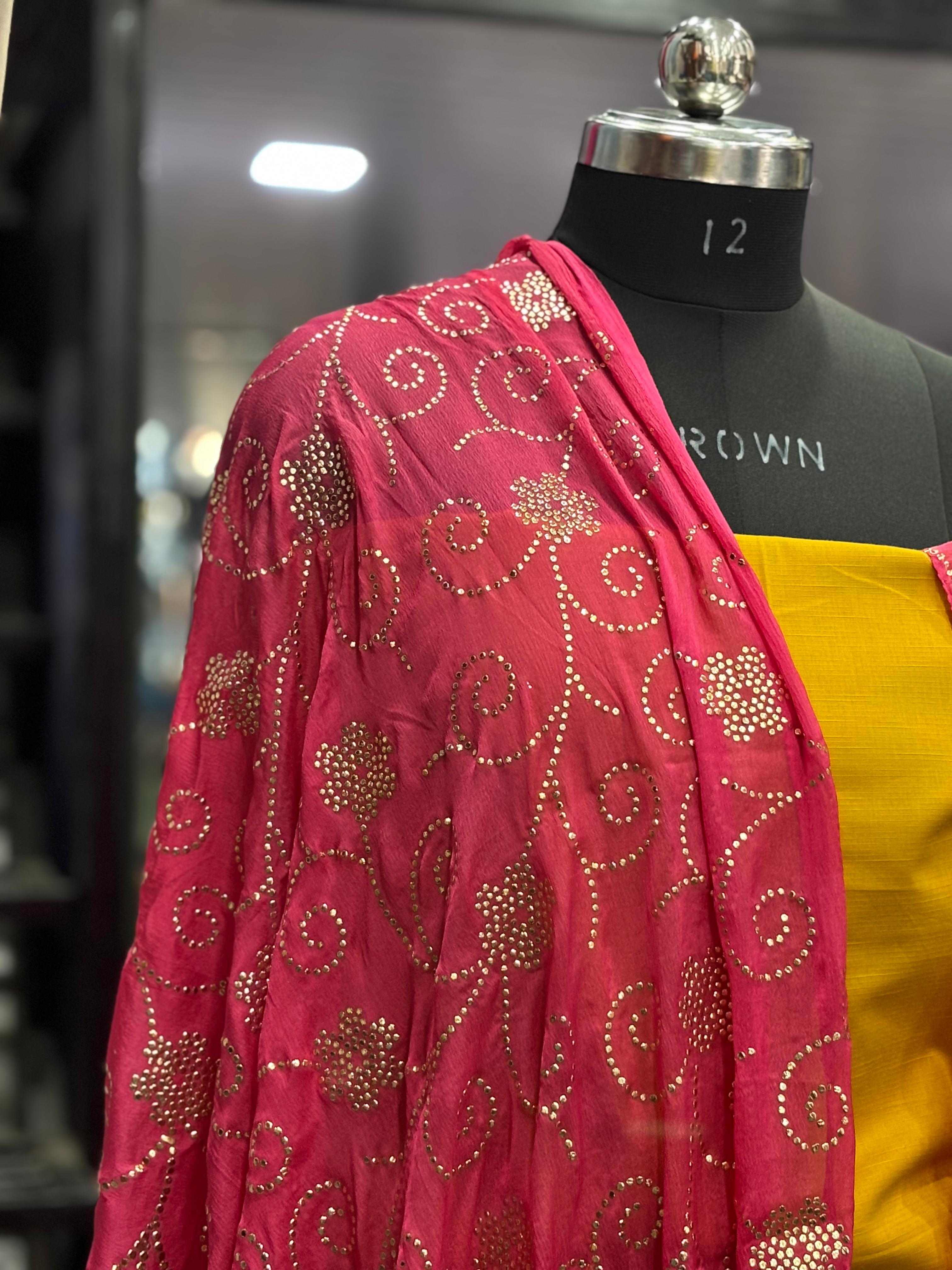  AC016 | Embroidered Red Dupatta || Thread Work || New Duppatta