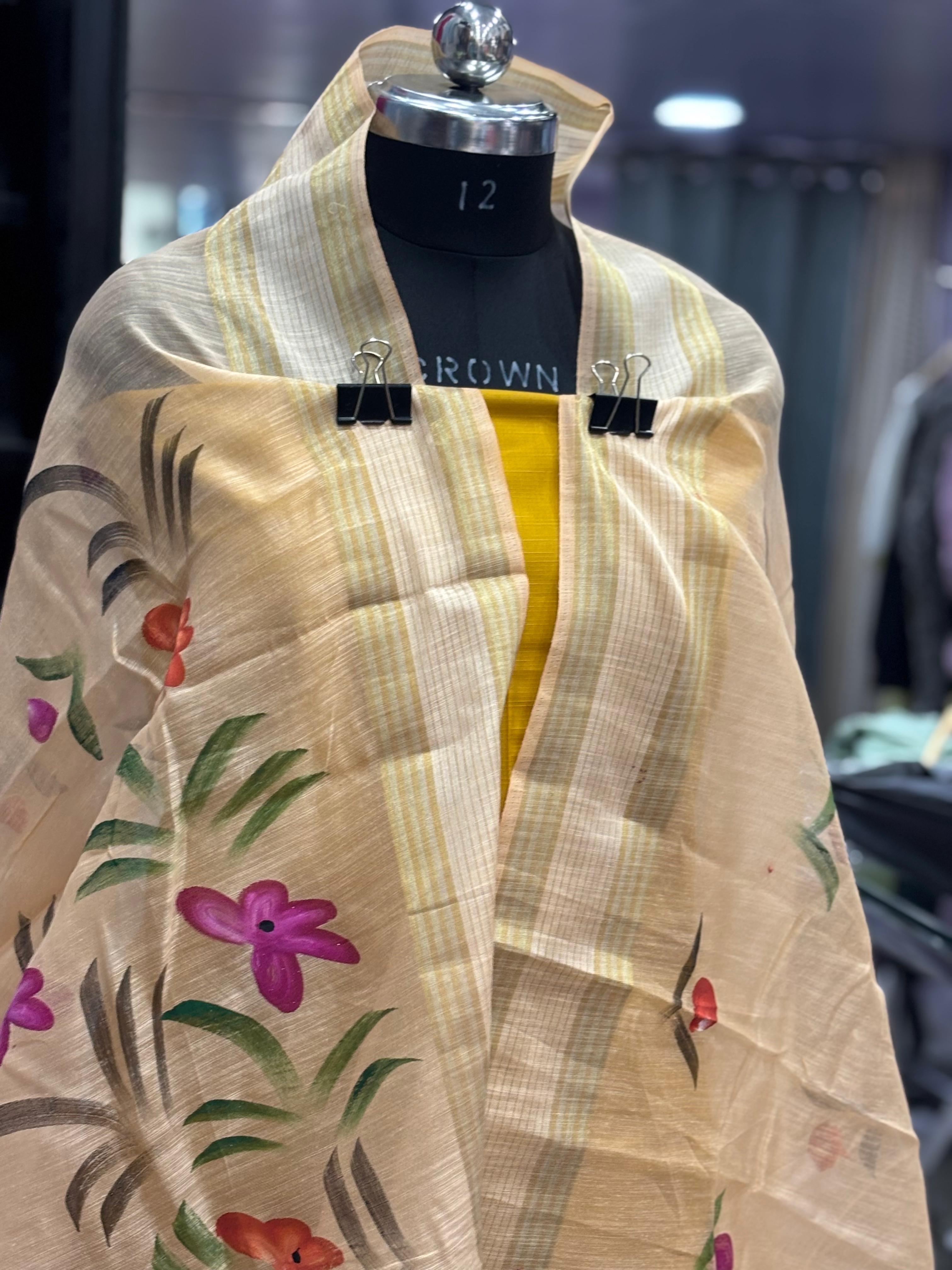 AC003 | Hand-painted Cotton Dupatta
