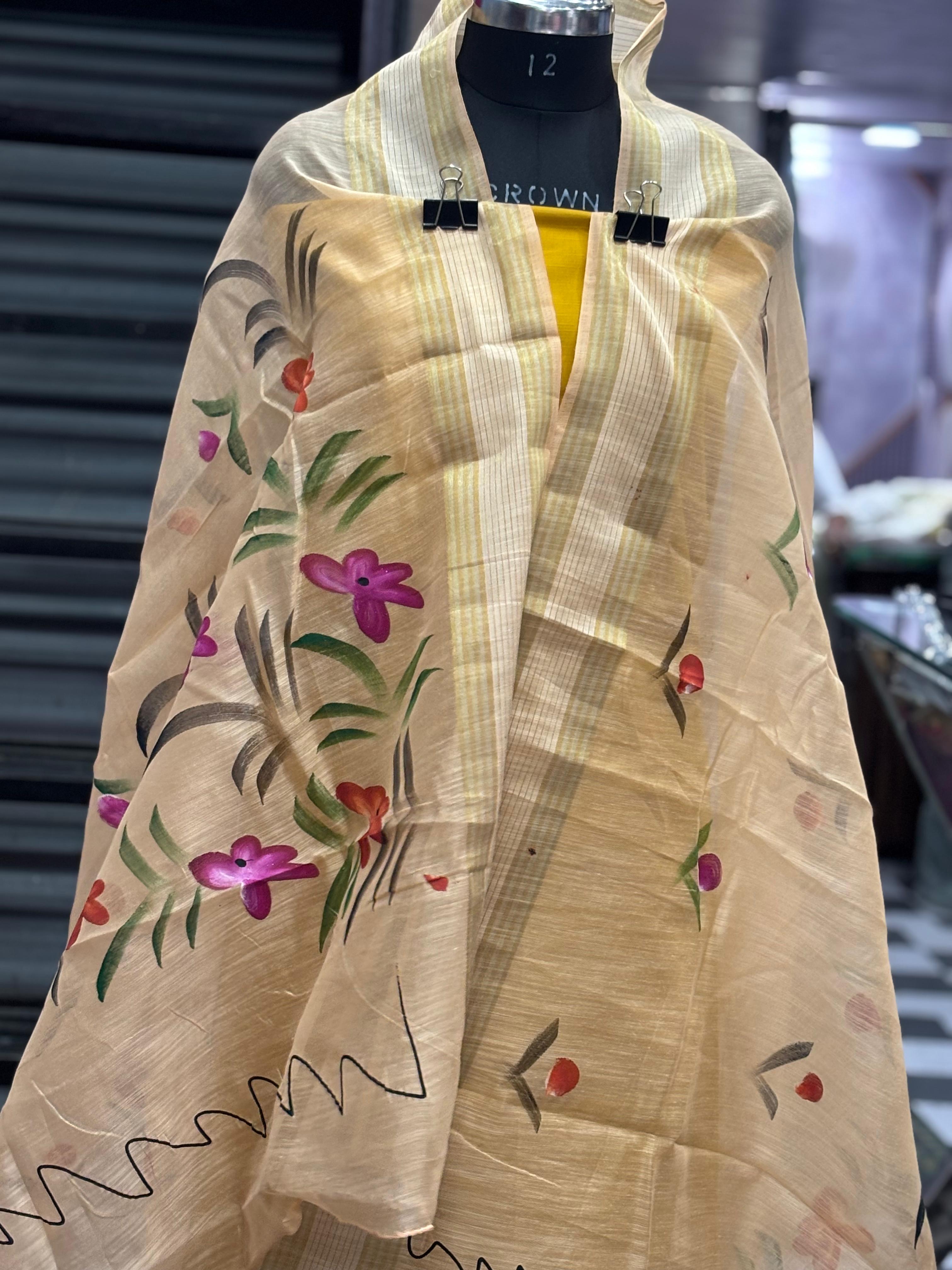 AC003 | Hand-painted Cotton Dupatta