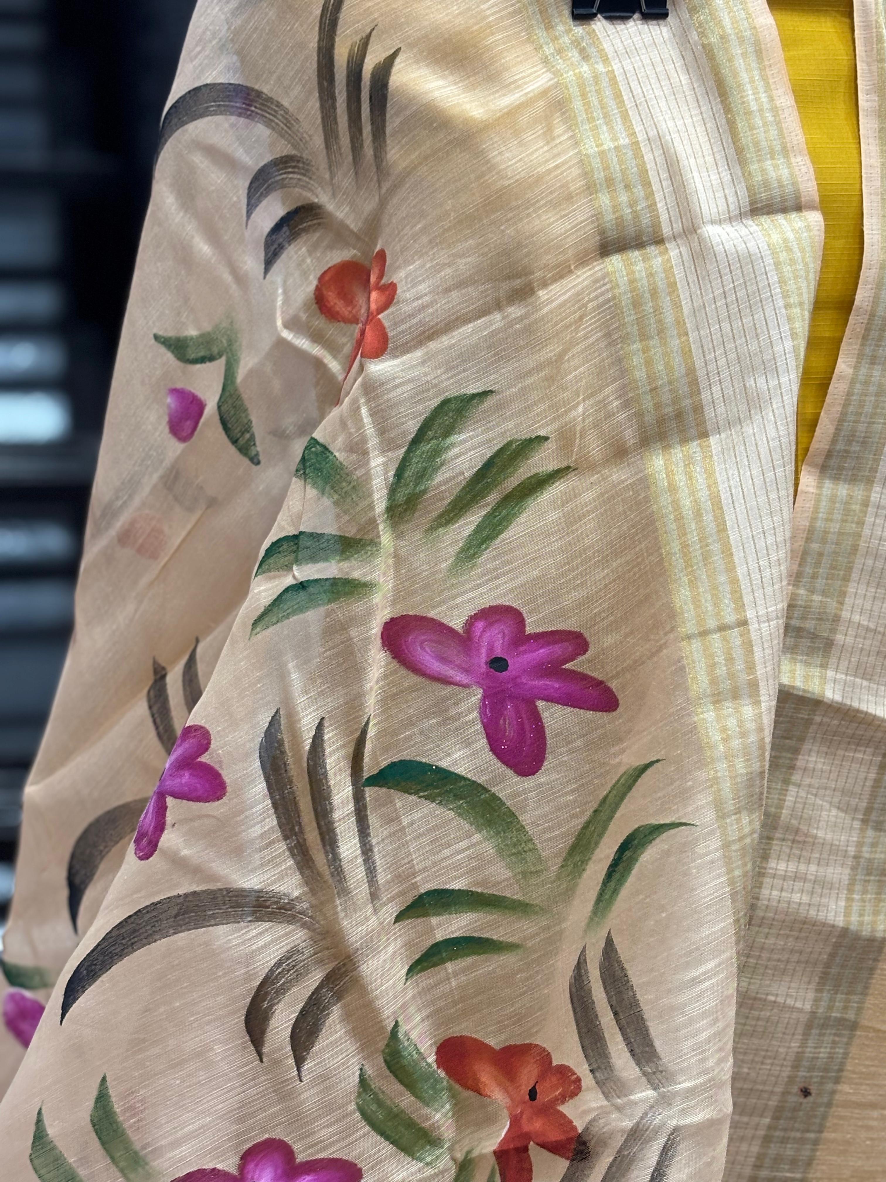 AC003 | Hand-painted Cotton Dupatta