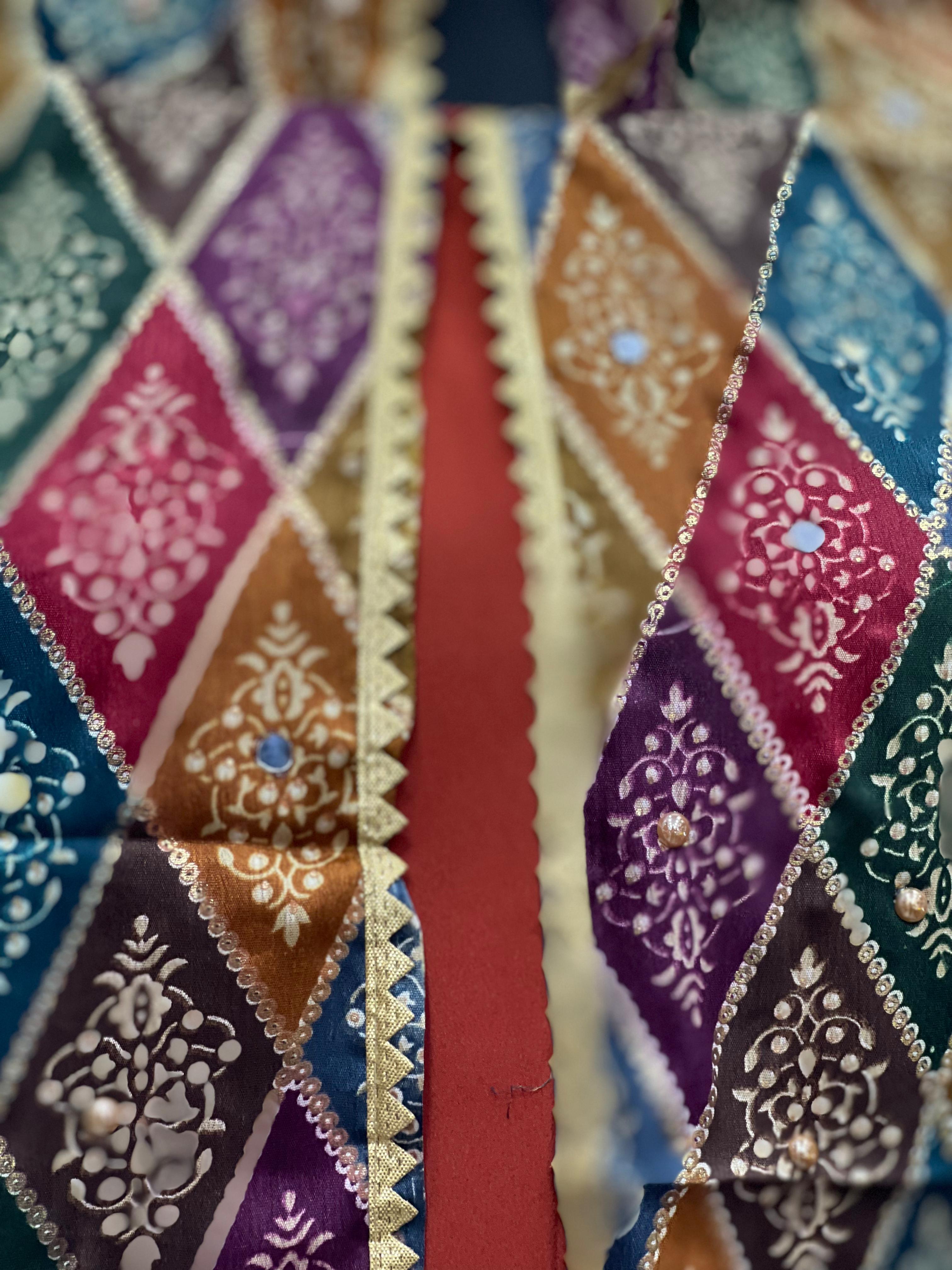 AC004 | Multicolor Duppatta || Colorful Traditional Embroidered Fabric