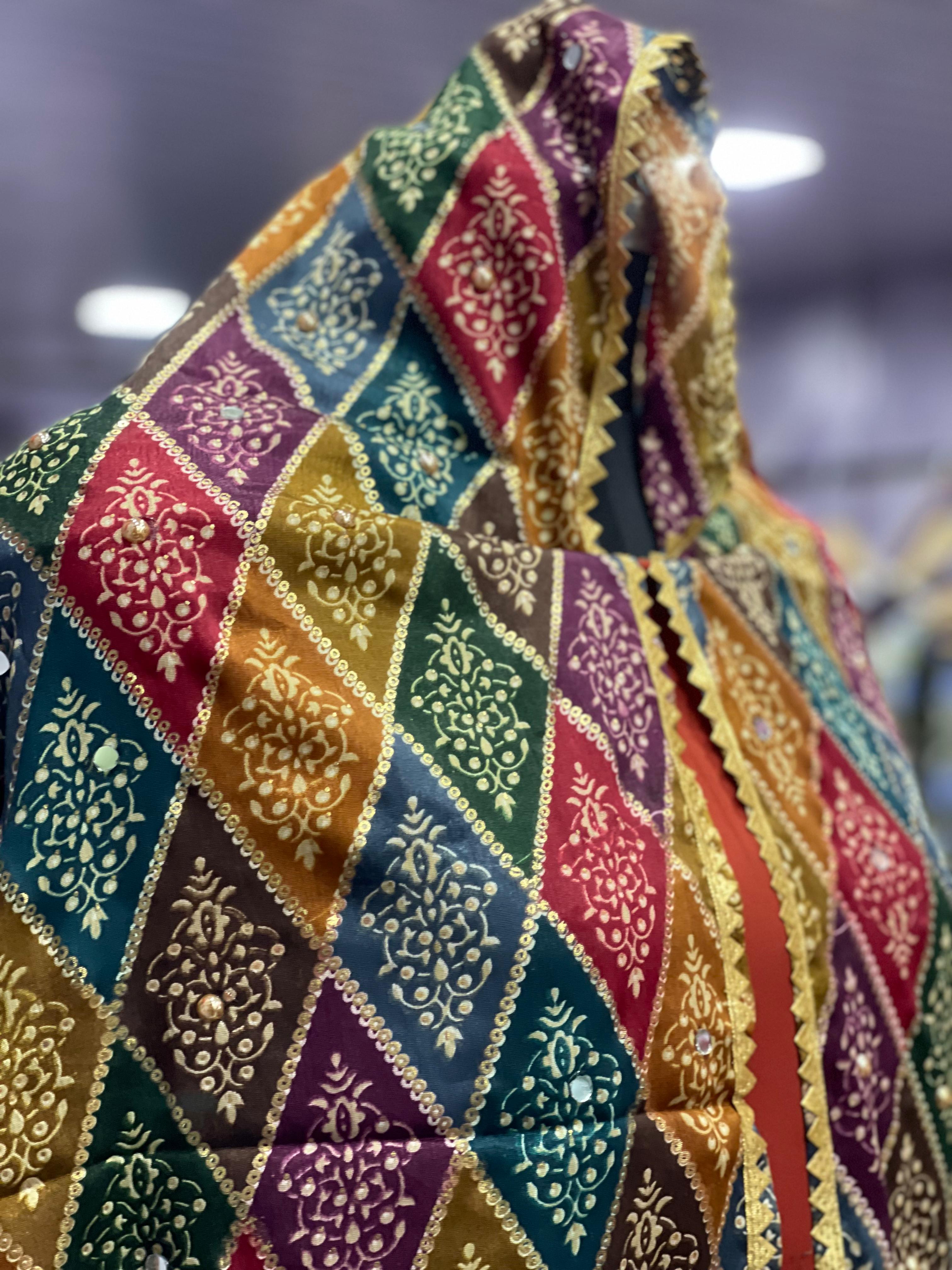AC004 | Multicolor Duppatta || Colorful Traditional Embroidered Fabric