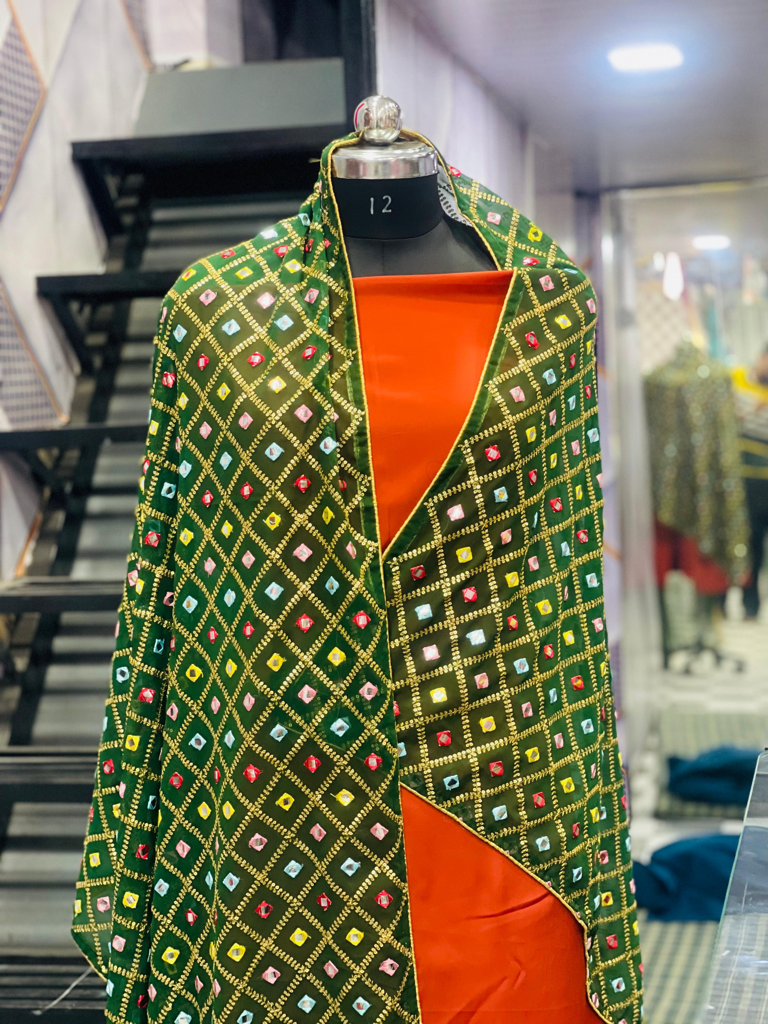 AC014 | Jhor Jatt || Traditional Orange Dress with Embroidered Dupatta