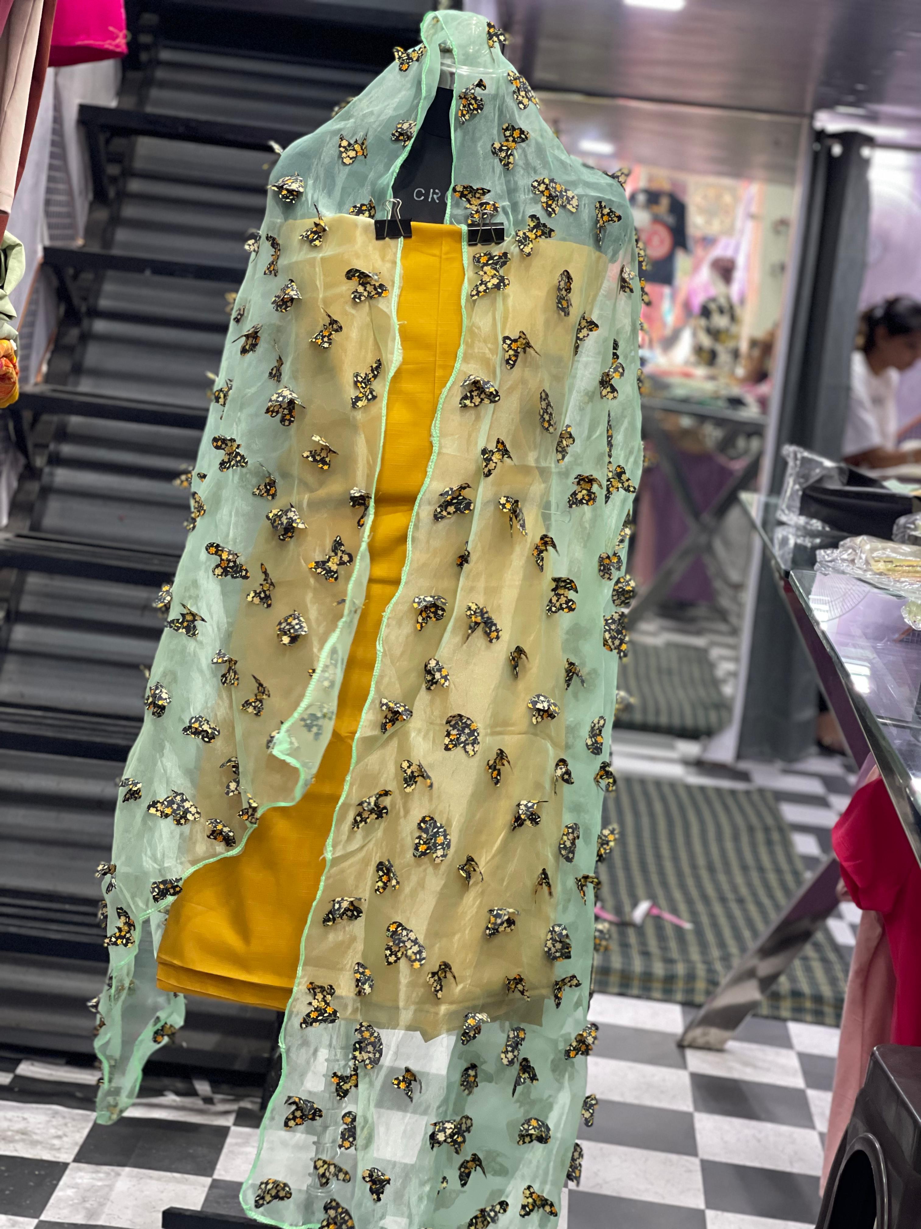 AC008 | Pishta || Orginza Duppatta || Embroidered Sheer Dupatta
