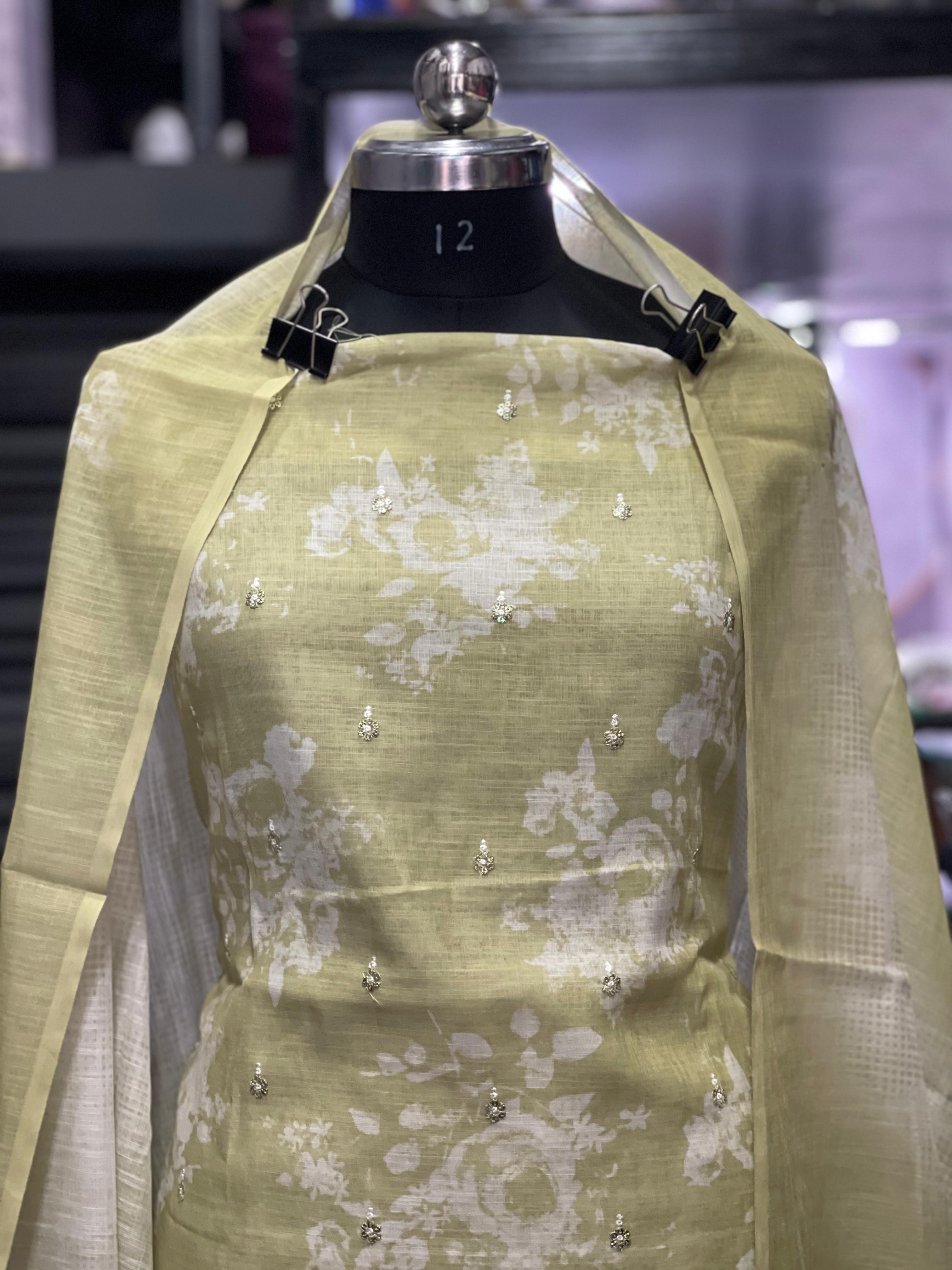 AC075 | Sea Green || Daily Bases Suit || Cotton Suit || Party wear Suit || Elegant Light Green Cotton Suit