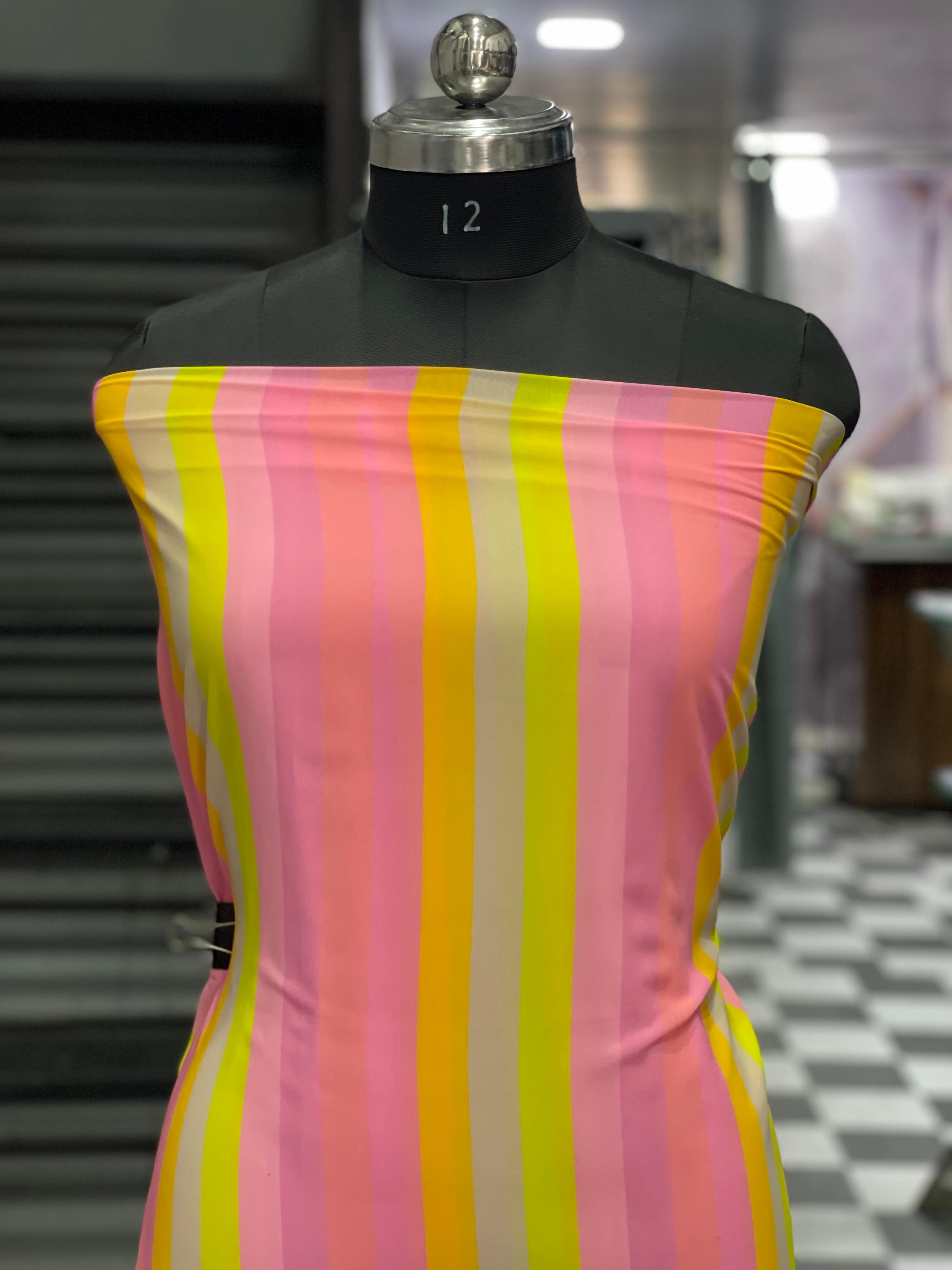  AC042 | Georgette Suit  || Daily Wear Suit || Party Wear Suit  || Casual Wear || Multicolored Striped Fabric