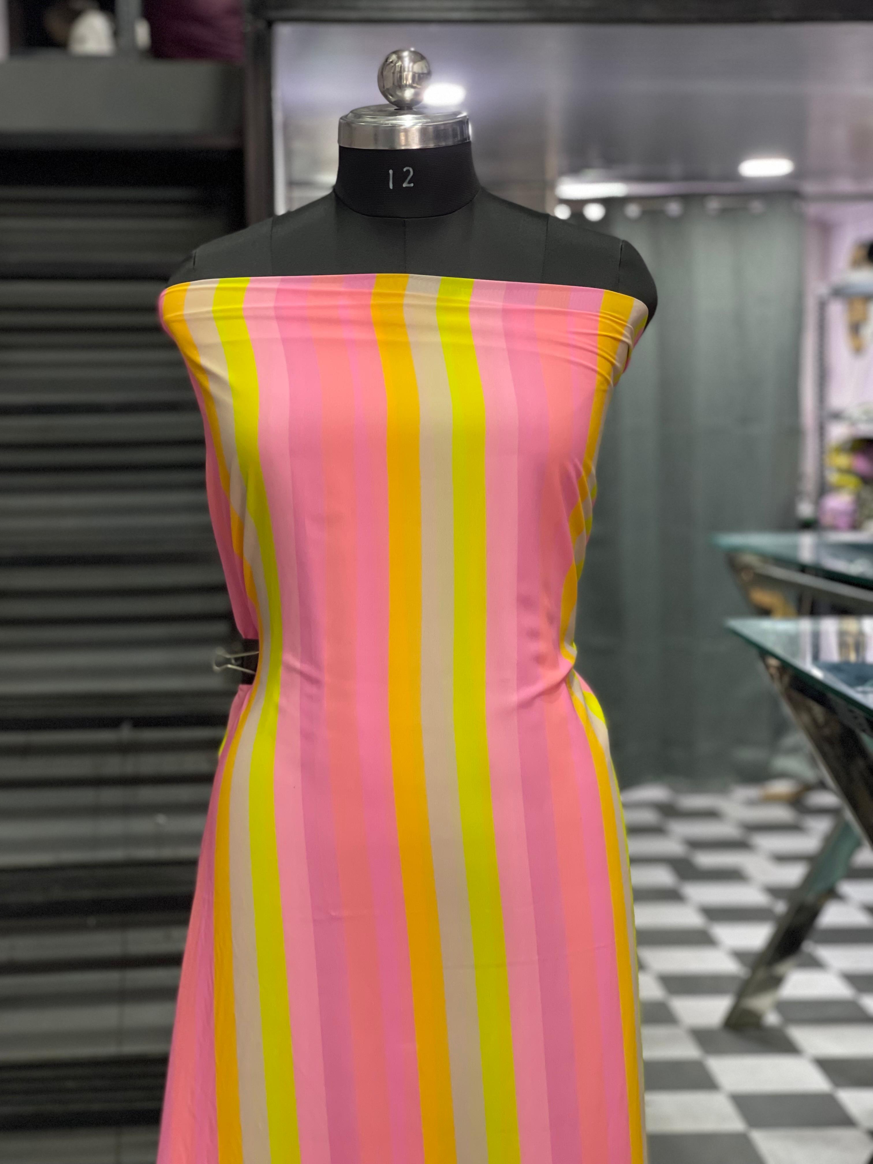  AC042 | Georgette Suit  || Daily Wear Suit || Party Wear Suit  || Casual Wear || Multicolored Striped Fabric