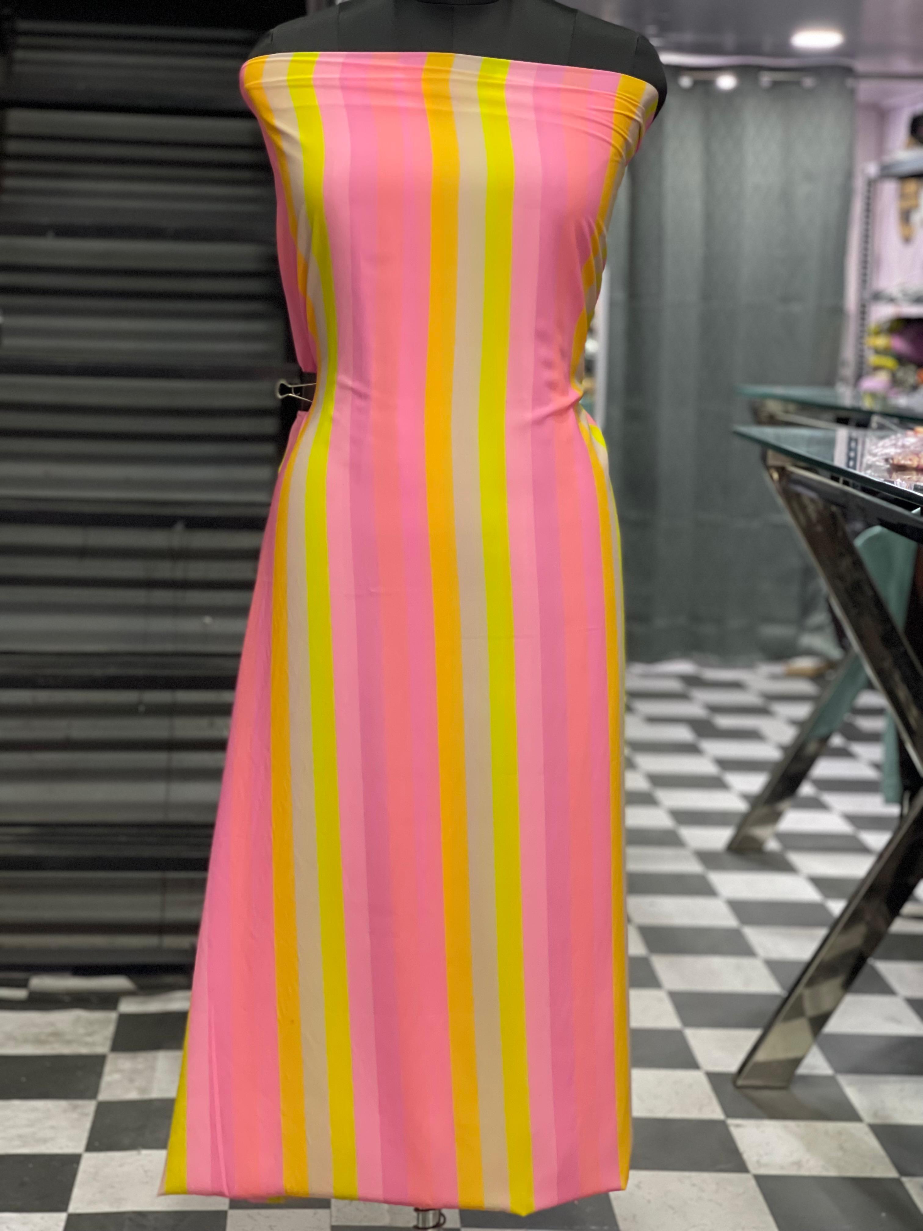  AC042 | Georgette Suit  || Daily Wear Suit || Party Wear Suit  || Casual Wear || Multicolored Striped Fabric