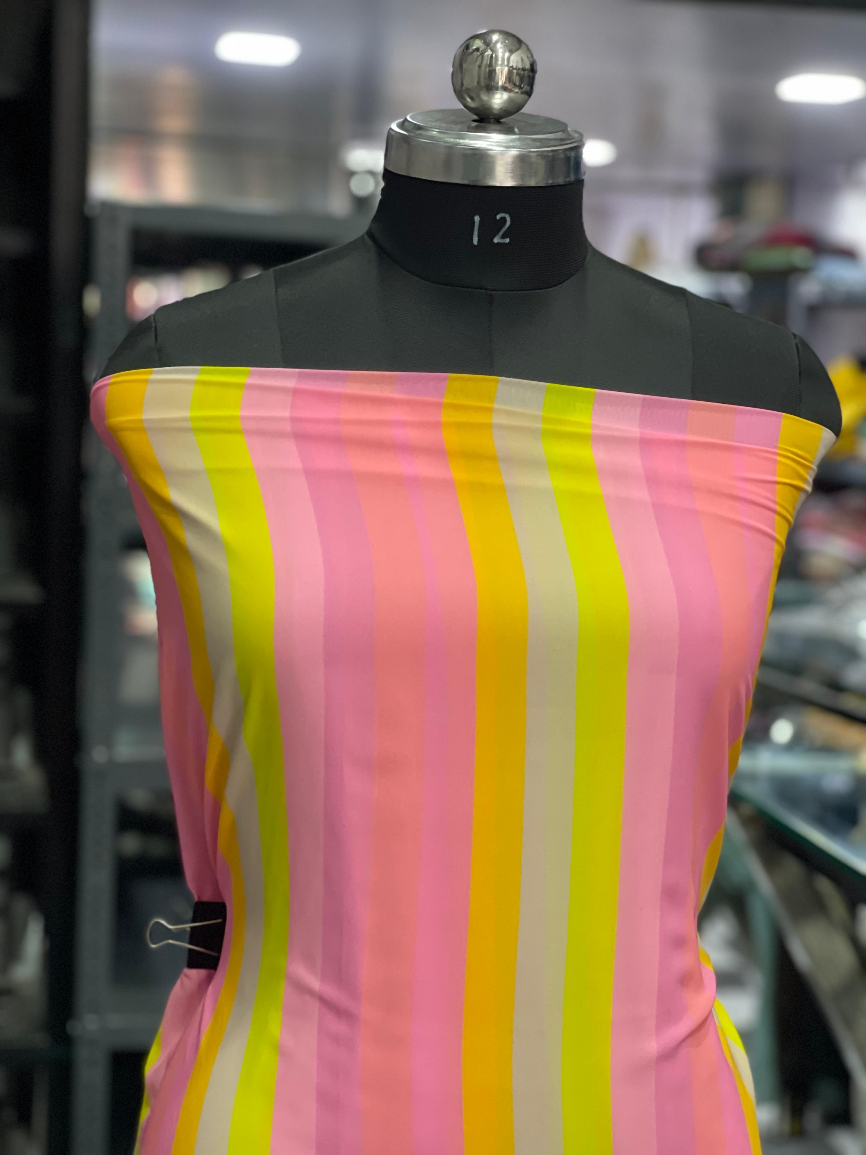  AC042 | Georgette Suit  || Daily Wear Suit || Party Wear Suit  || Casual Wear || Multicolored Striped Fabric