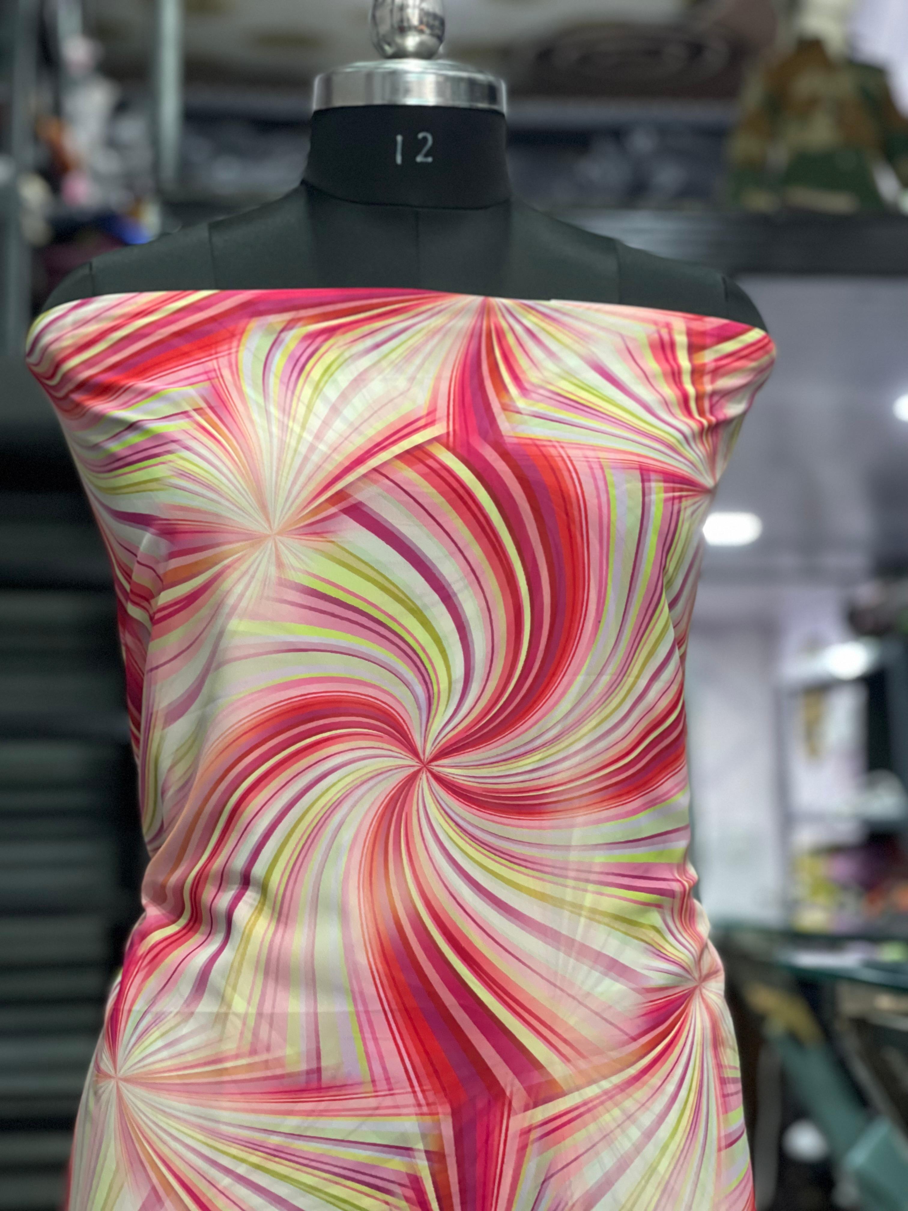  AC043 | Georgette Multicolor || Party Wear Suit || Vibrant Swirl Pattern Fabric