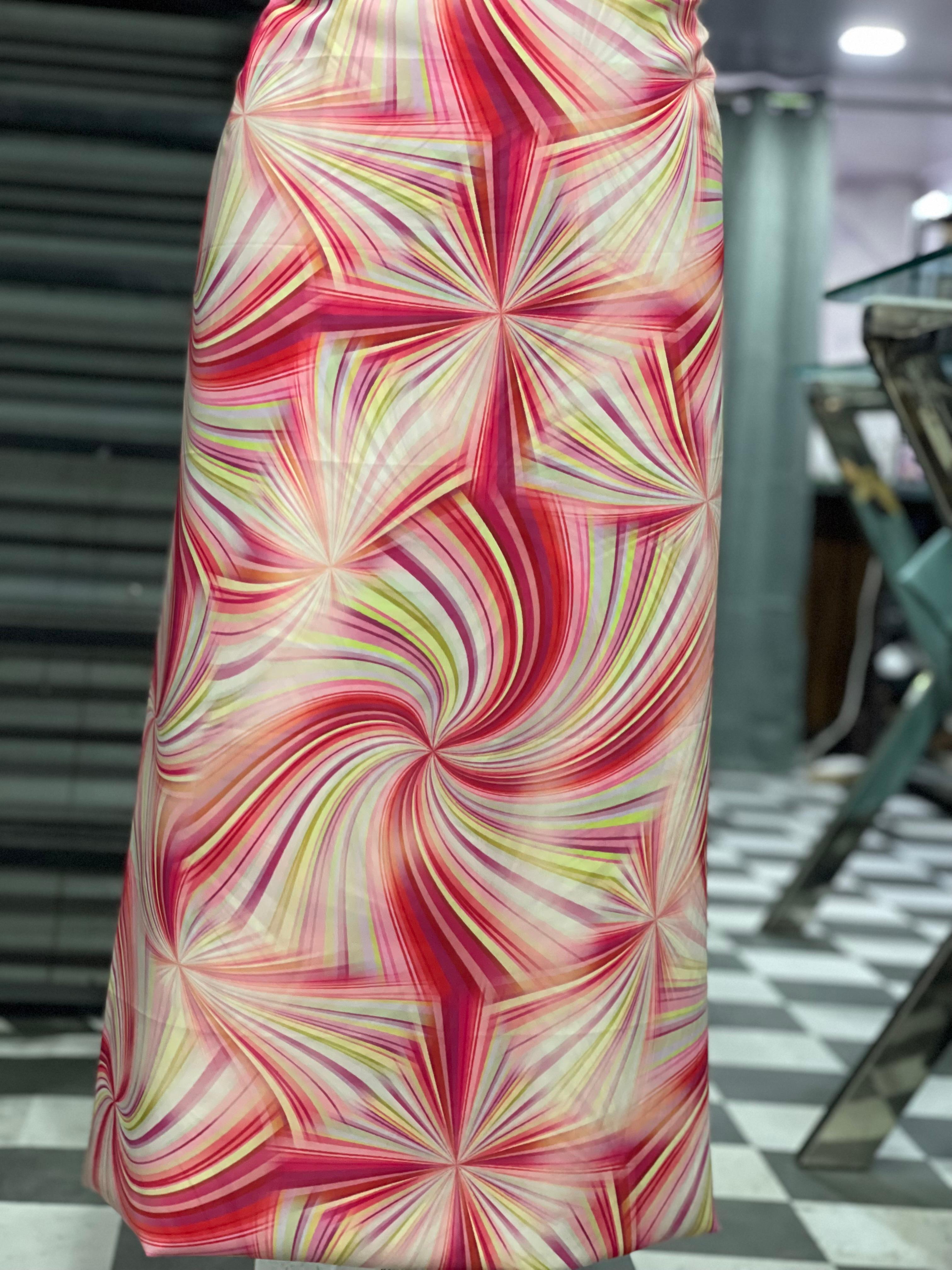  AC043 | Georgette Multicolor || Party Wear Suit || Vibrant Swirl Pattern Fabric