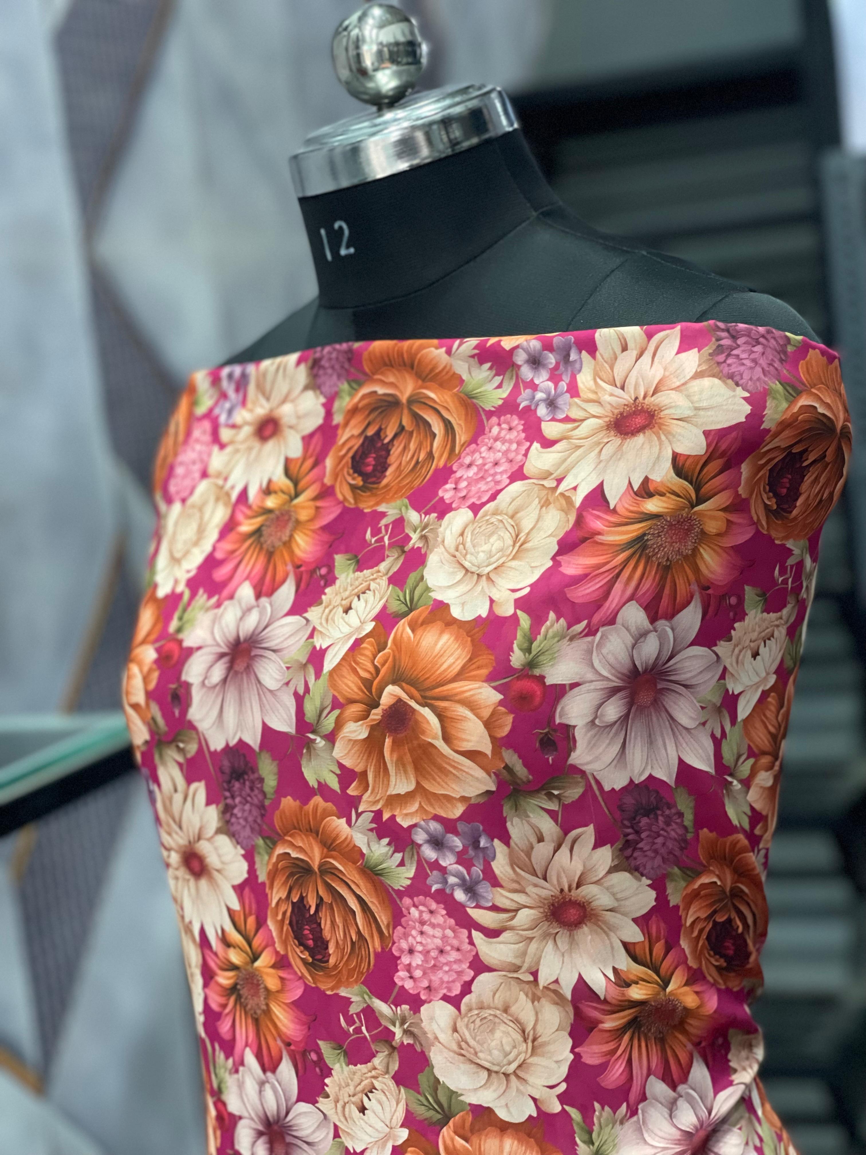  AC044 | Georgette || Daily Wear || Party Wear || Jaggo || Floral Pattern Fabric