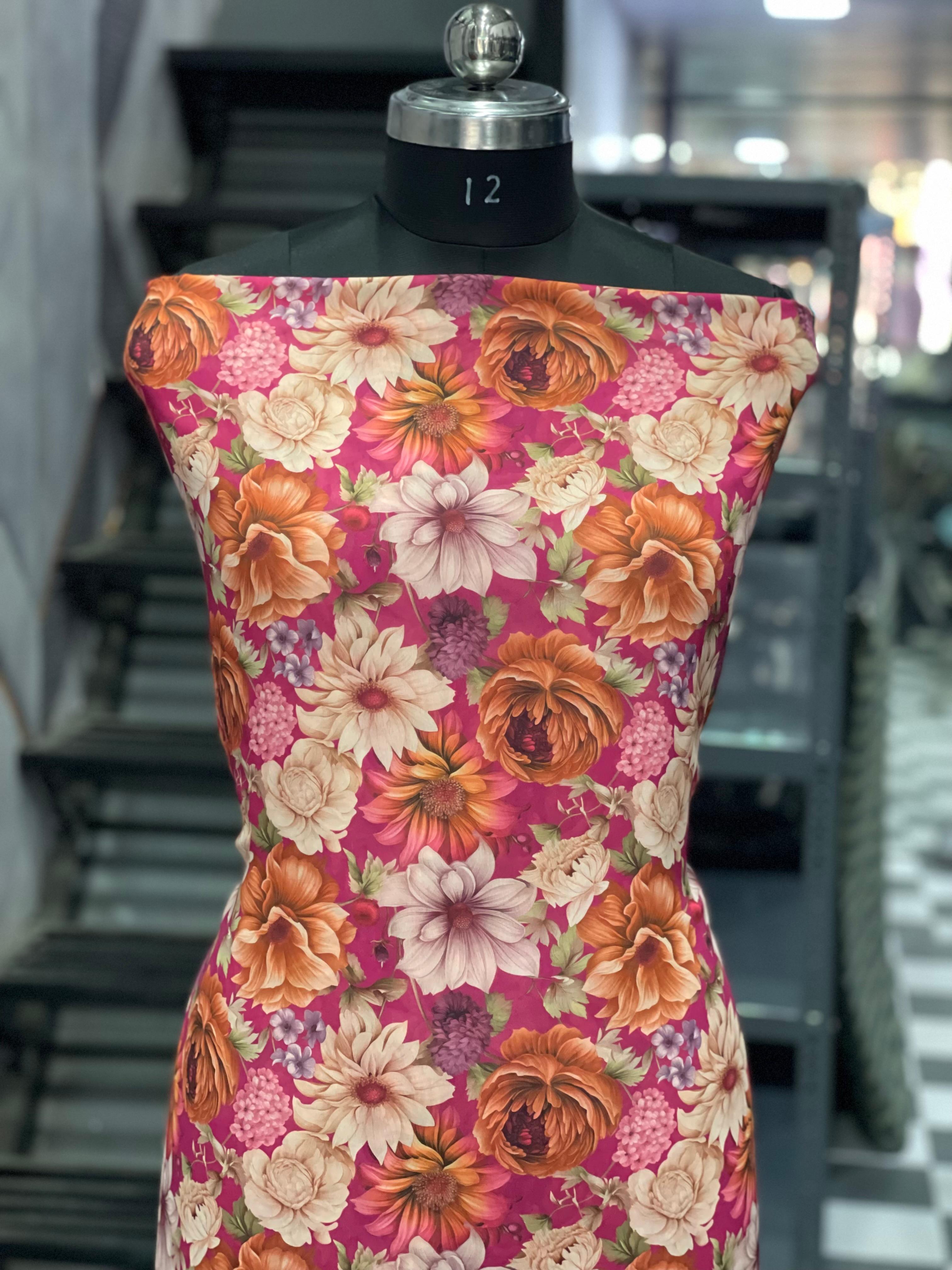  AC044 | Georgette || Daily Wear || Party Wear || Jaggo || Floral Pattern Fabric