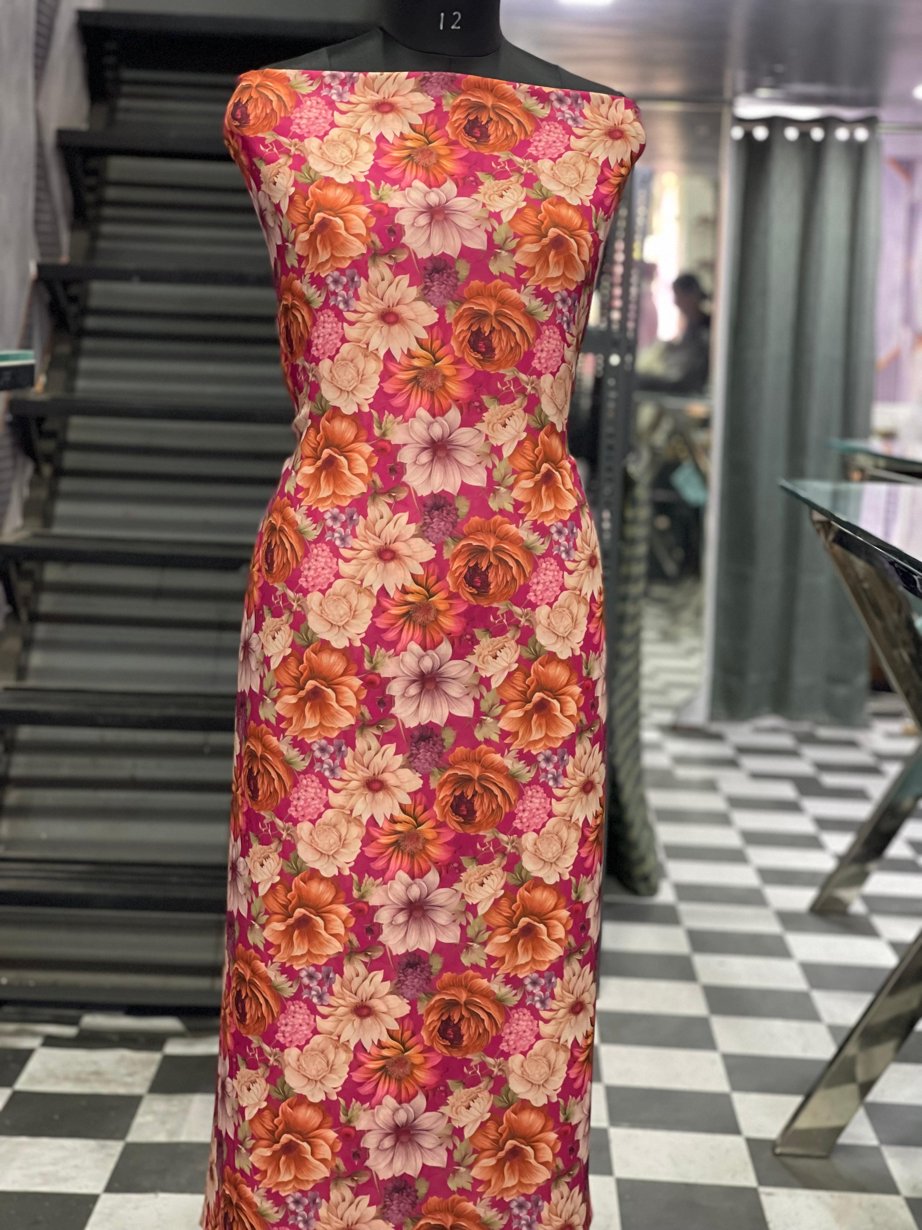  AC044 | Georgette || Daily Wear || Party Wear || Jaggo || Floral Pattern Fabric