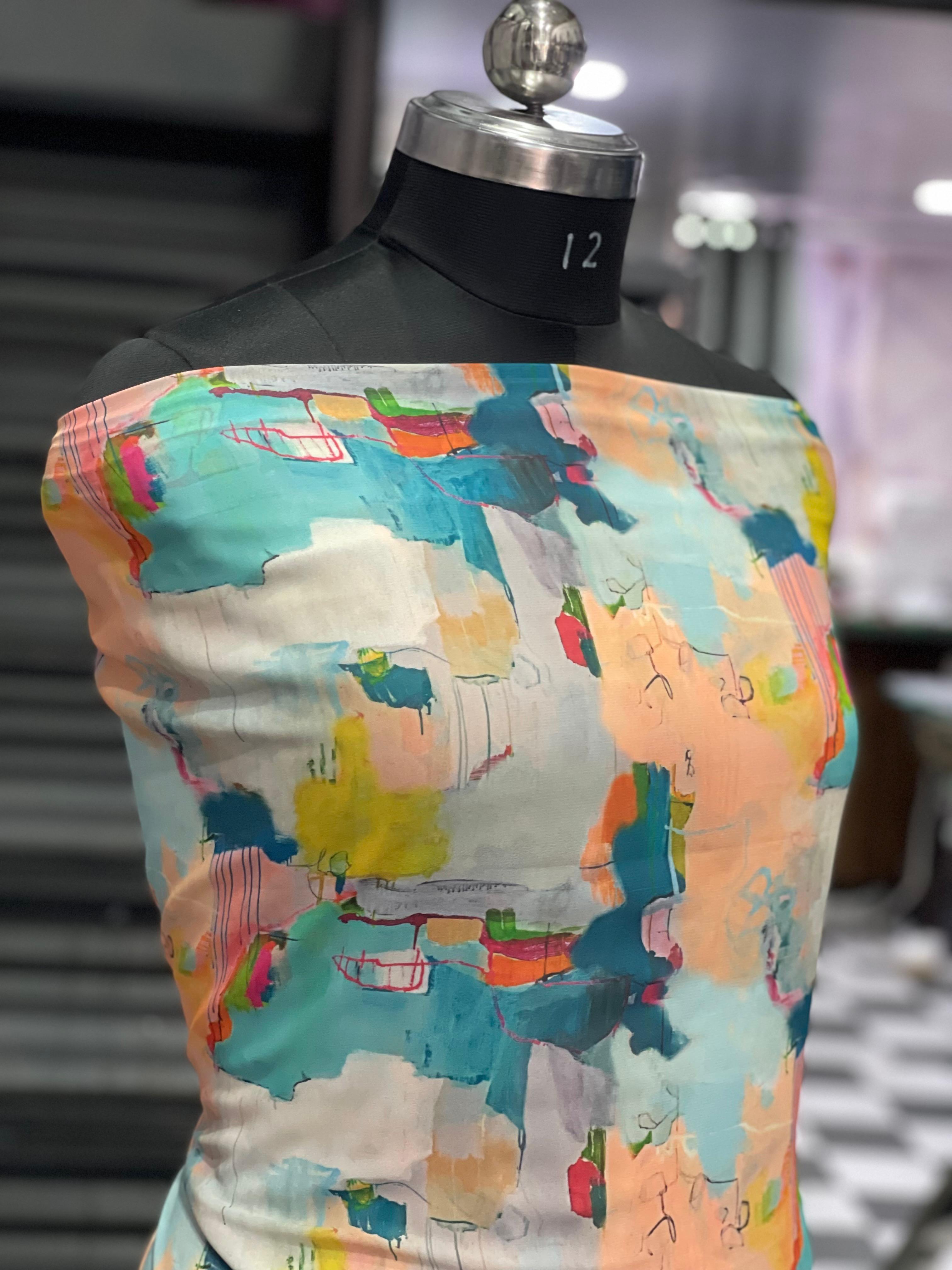  AC049 | Digital Print || Georgette || Multicolor Suit || Party Wear || Casual Wear Suit ||  Abstract Print Fabric