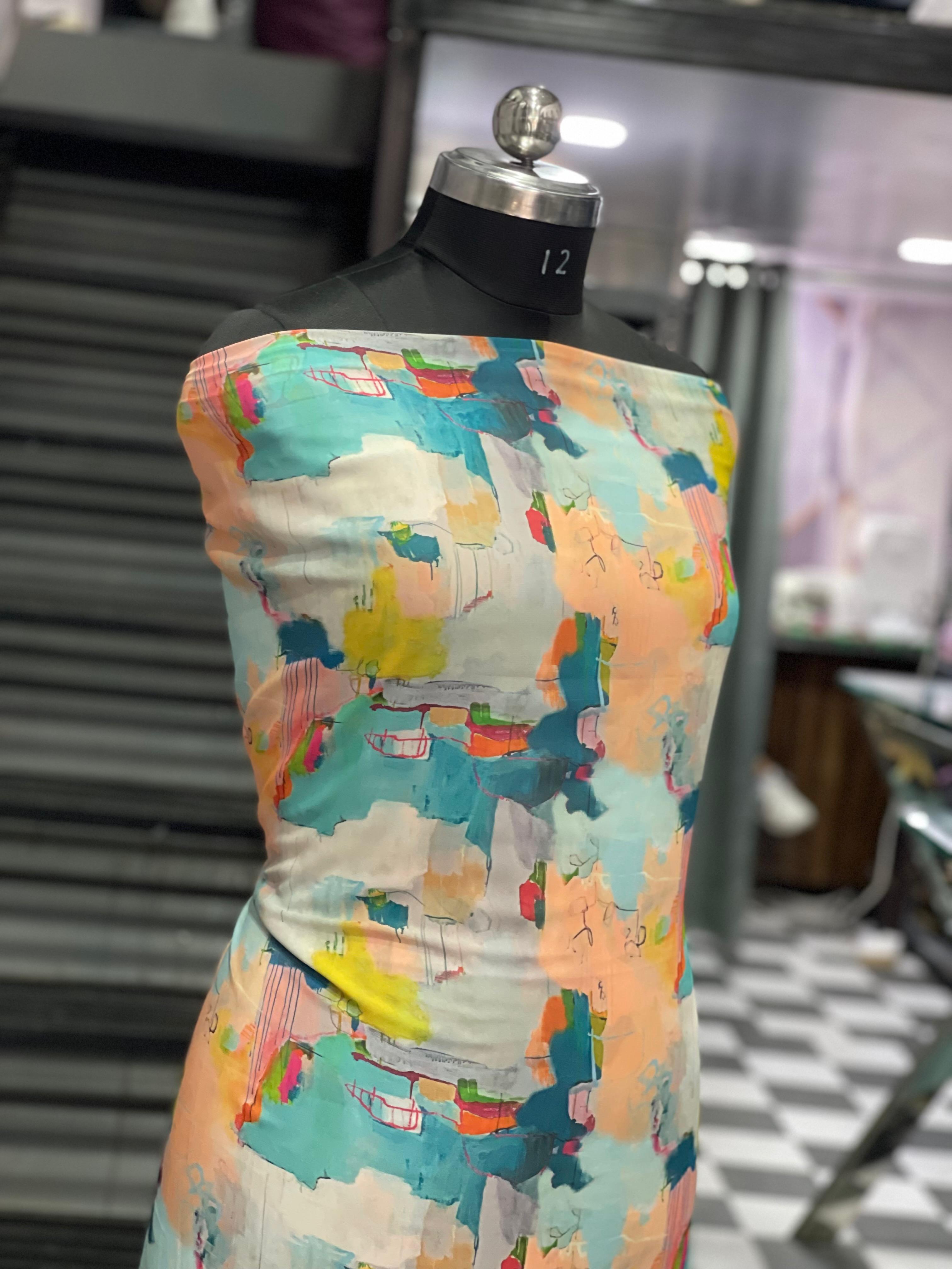  AC049 | Digital Print || Georgette || Multicolor Suit || Party Wear || Casual Wear Suit ||  Abstract Print Fabric