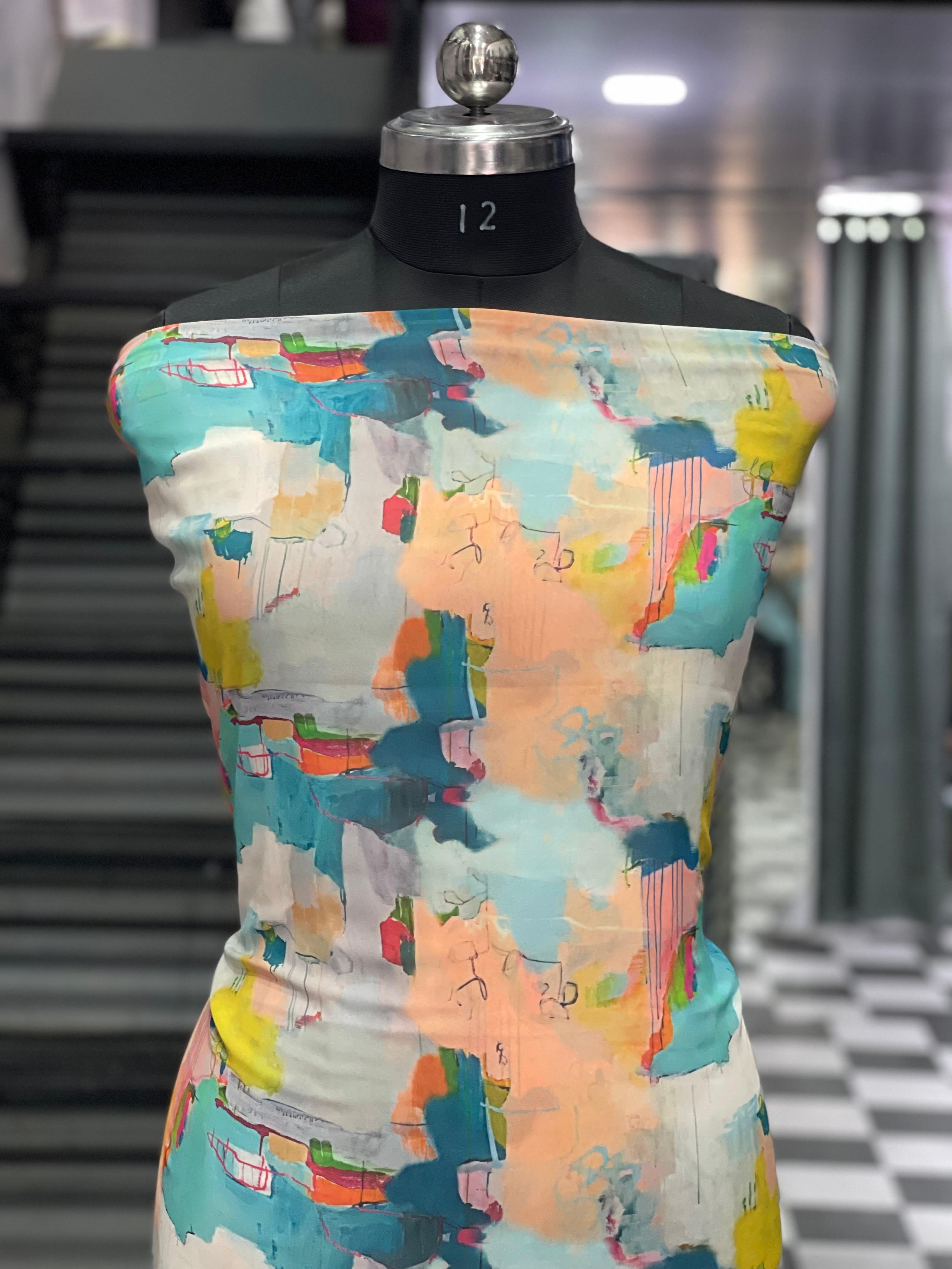  AC049 | Digital Print || Georgette || Multicolor Suit || Party Wear || Casual Wear Suit ||  Abstract Print Fabric