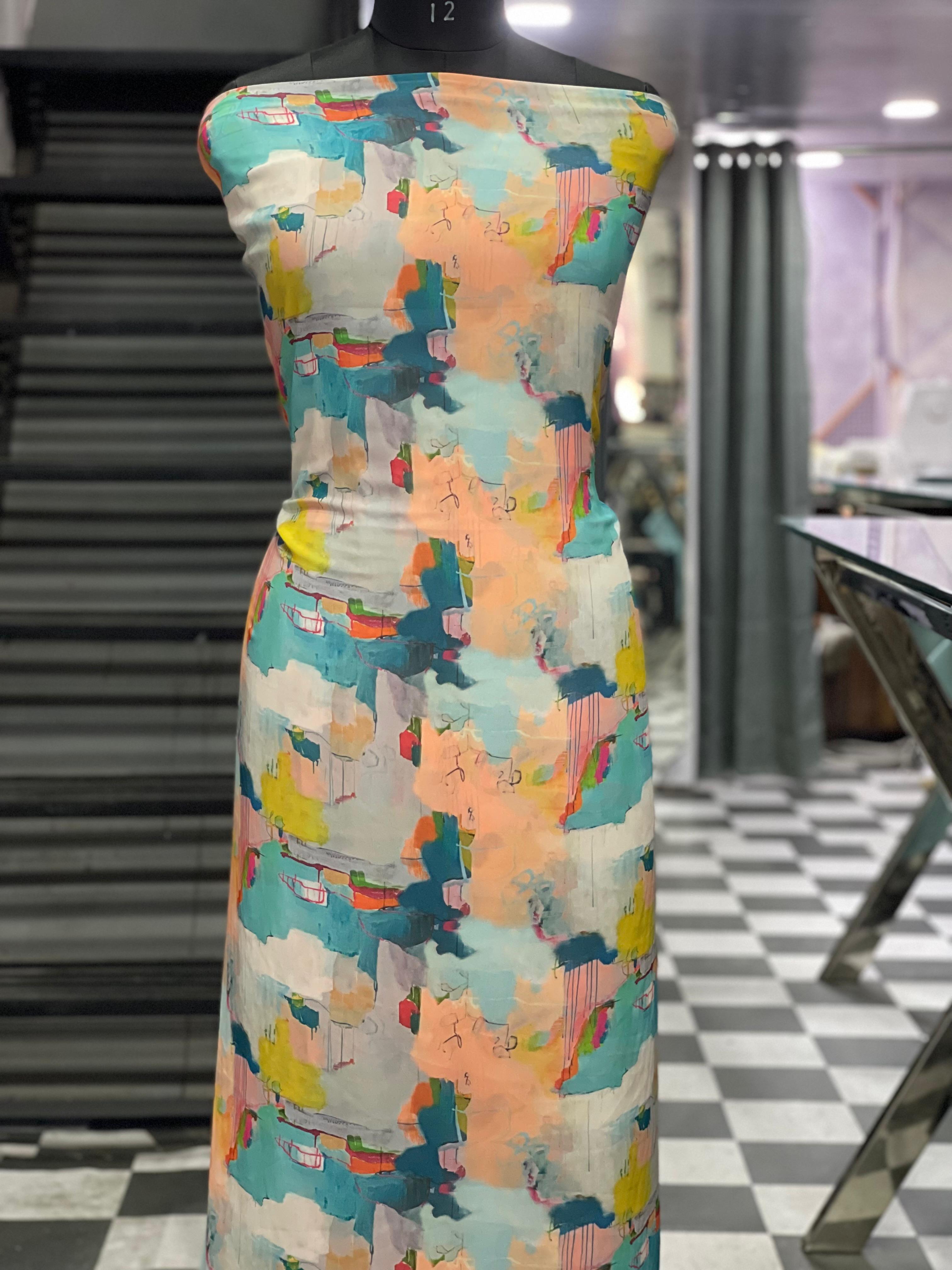  AC049 | Digital Print || Georgette || Multicolor Suit || Party Wear || Casual Wear Suit ||  Abstract Print Fabric