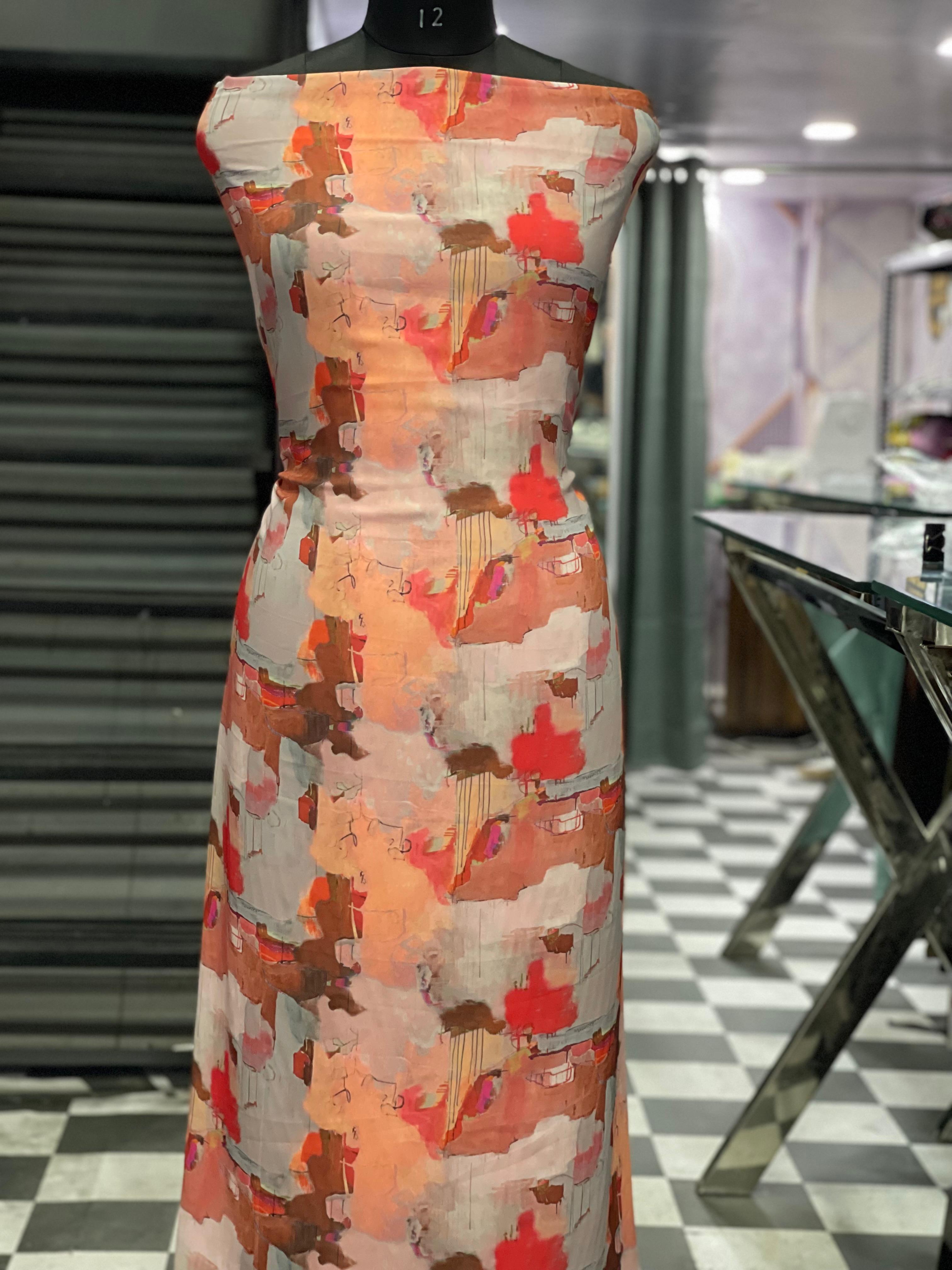  AC037 | Digital Print || Georgette Suit || Party Wear Suit || Office Wear || Abstract Art Print Fabric