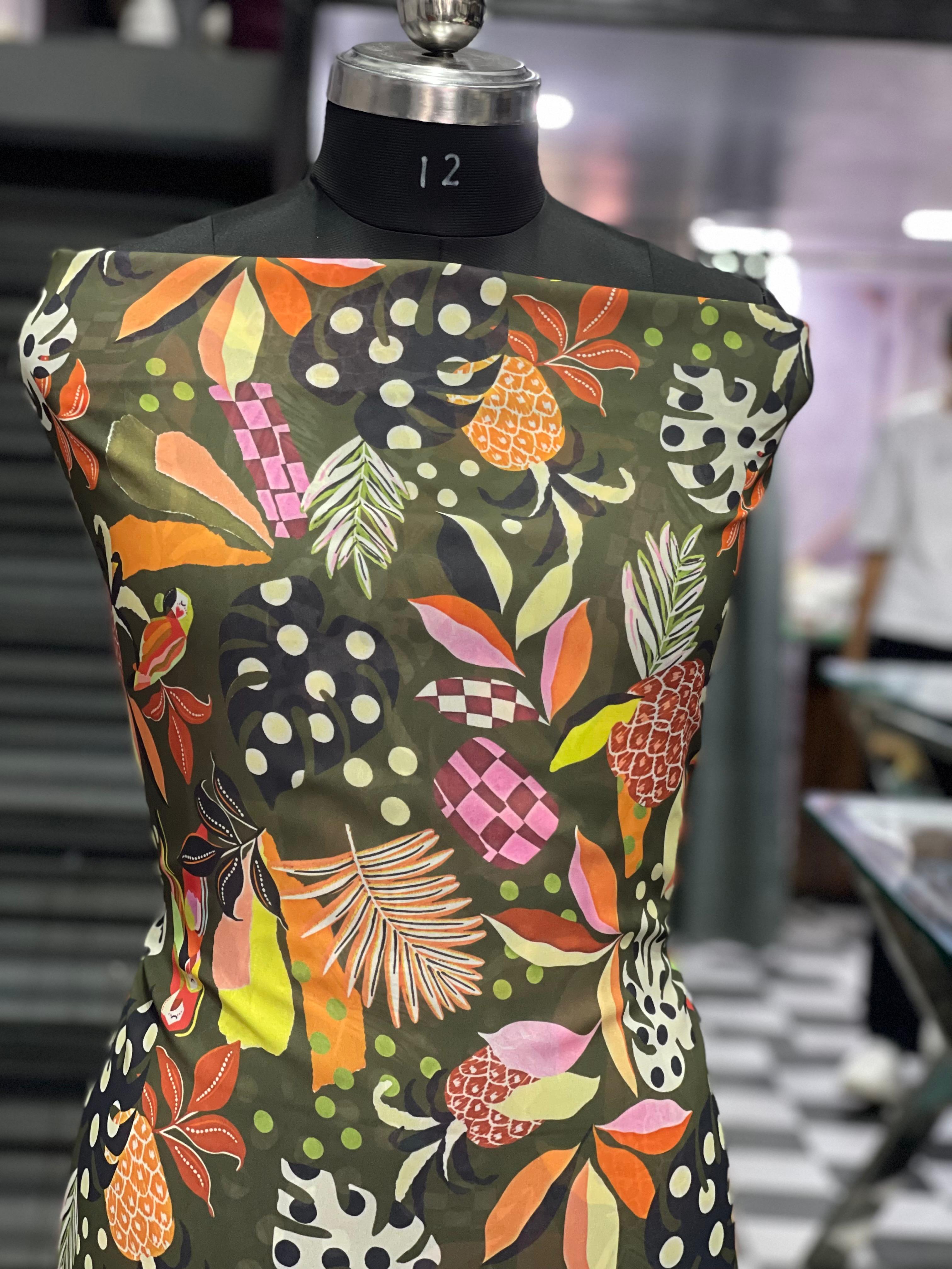  AC038 | Georgette  Daily Wear Suit || Party Wear Suit || Colorful Tropical Print Fabric