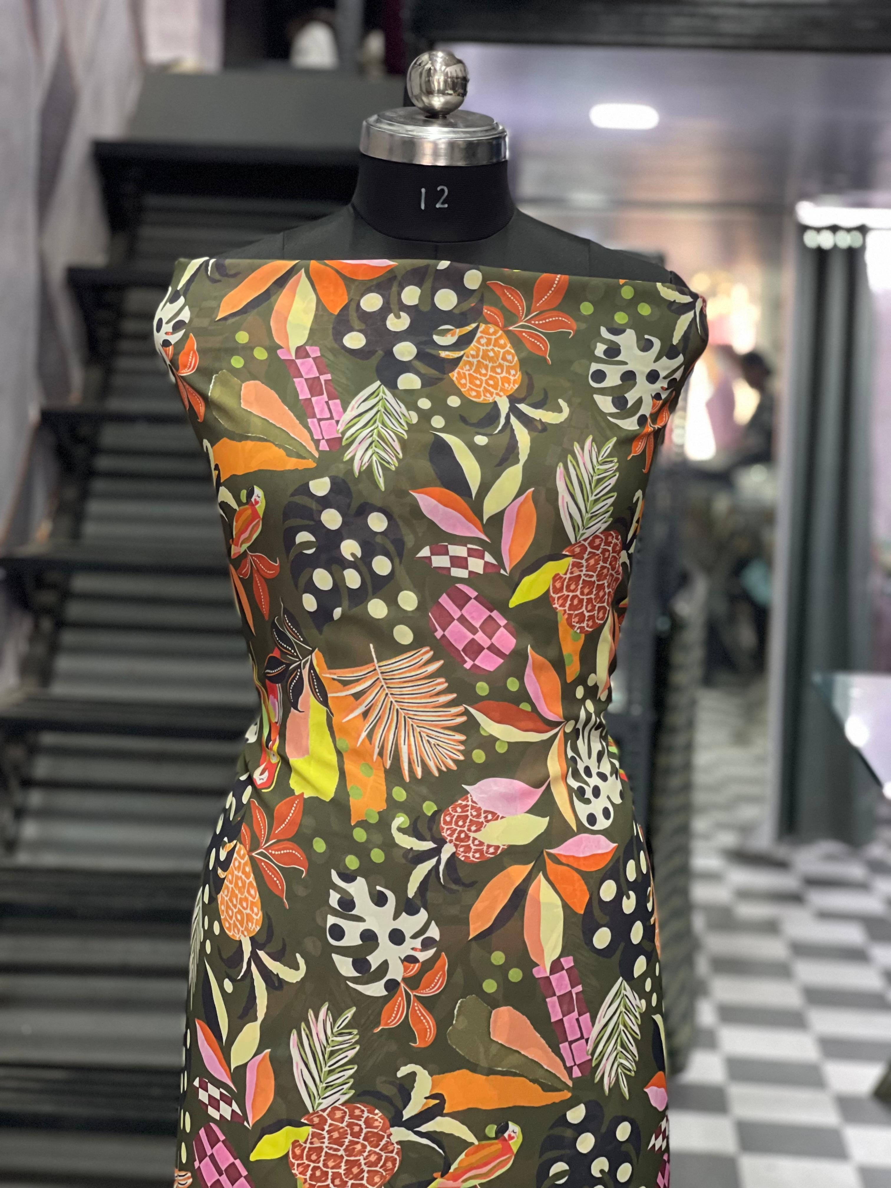  AC038 | Georgette  Daily Wear Suit || Party Wear Suit || Colorful Tropical Print Fabric