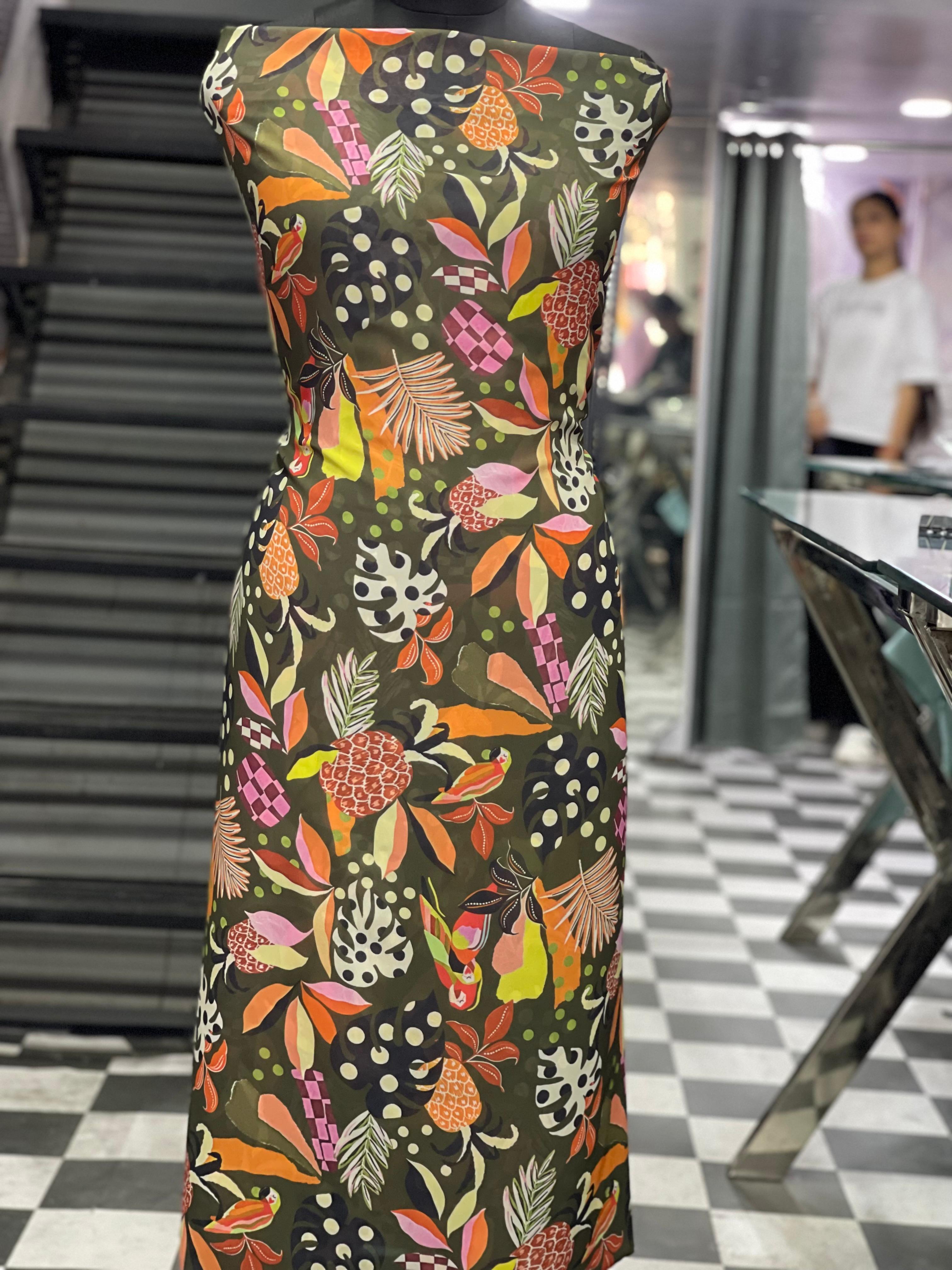  AC038 | Georgette  Daily Wear Suit || Party Wear Suit || Colorful Tropical Print Fabric