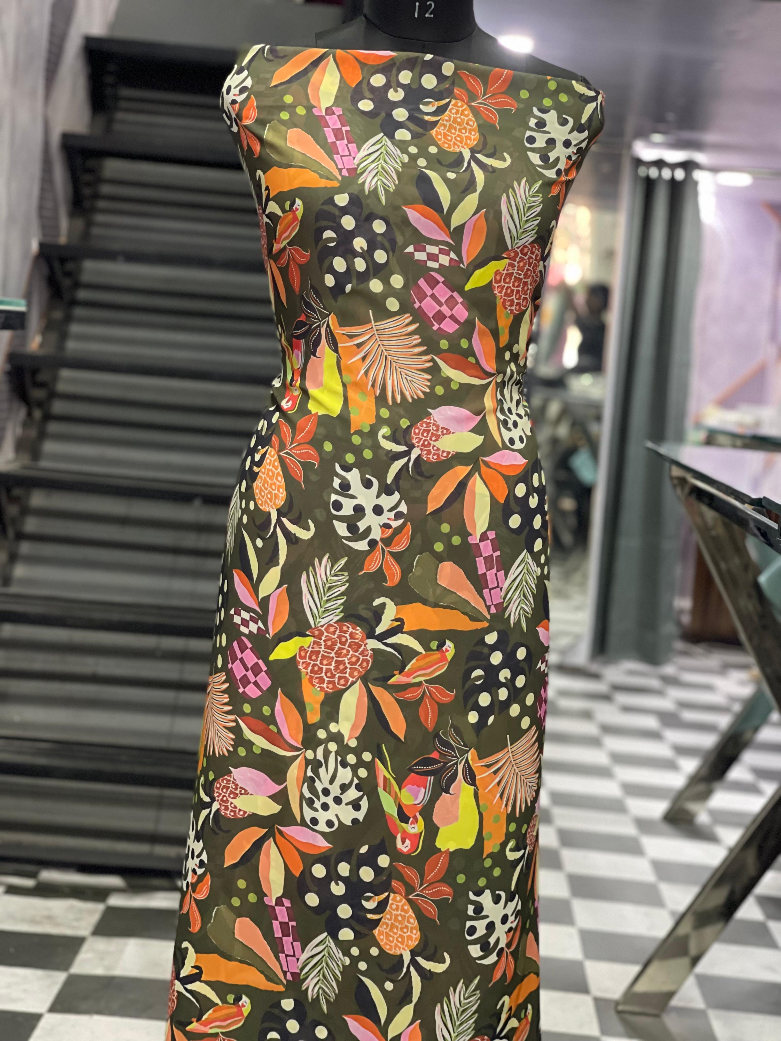  AC038 | Georgette  Daily Wear Suit || Party Wear Suit || Colorful Tropical Print Fabric