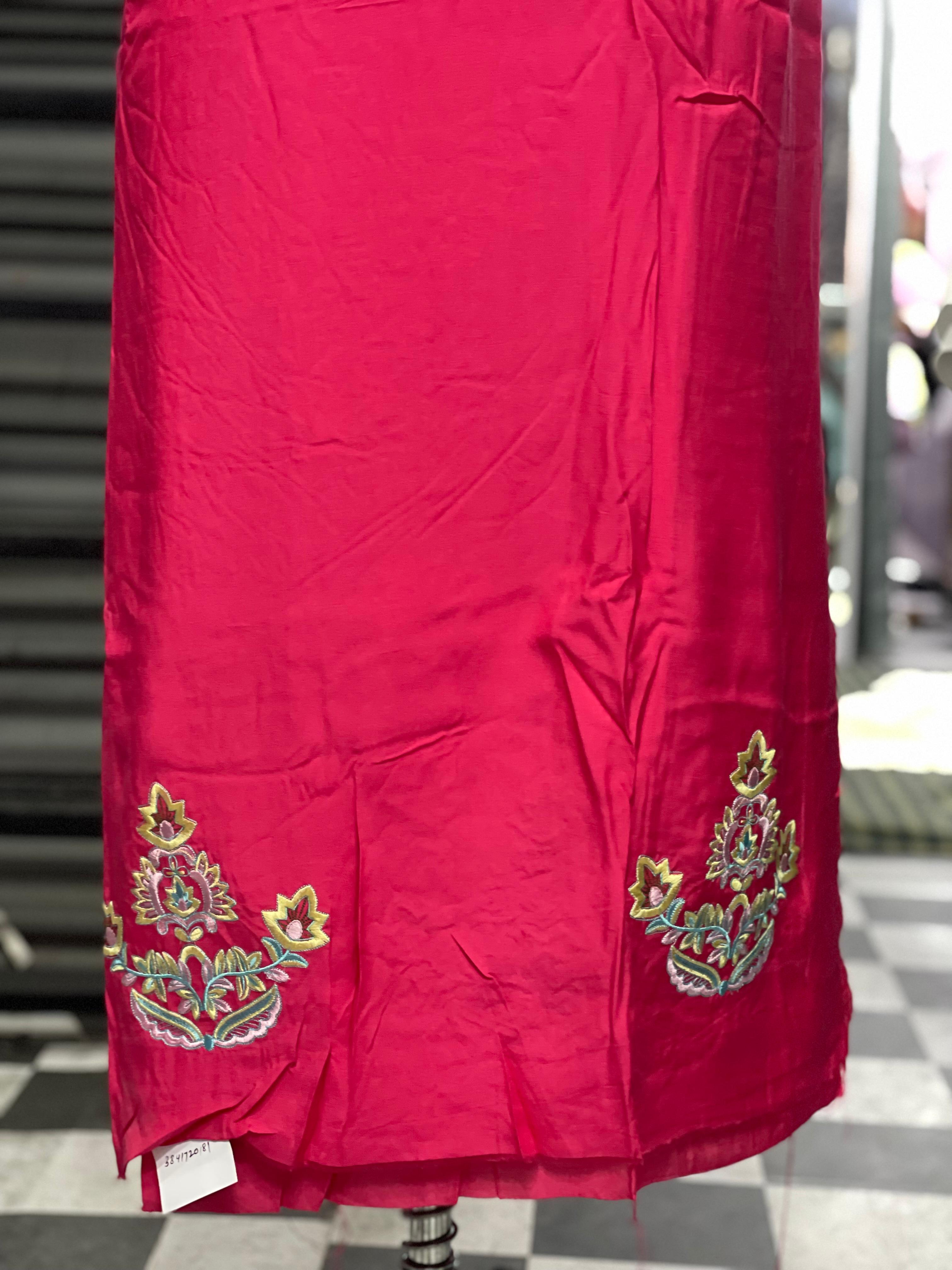 AC083 | Rani Color  || Machine Work Red || Red Suit || Party Wear suit || Daily Wear Suit || Embroidered Red Fabric
