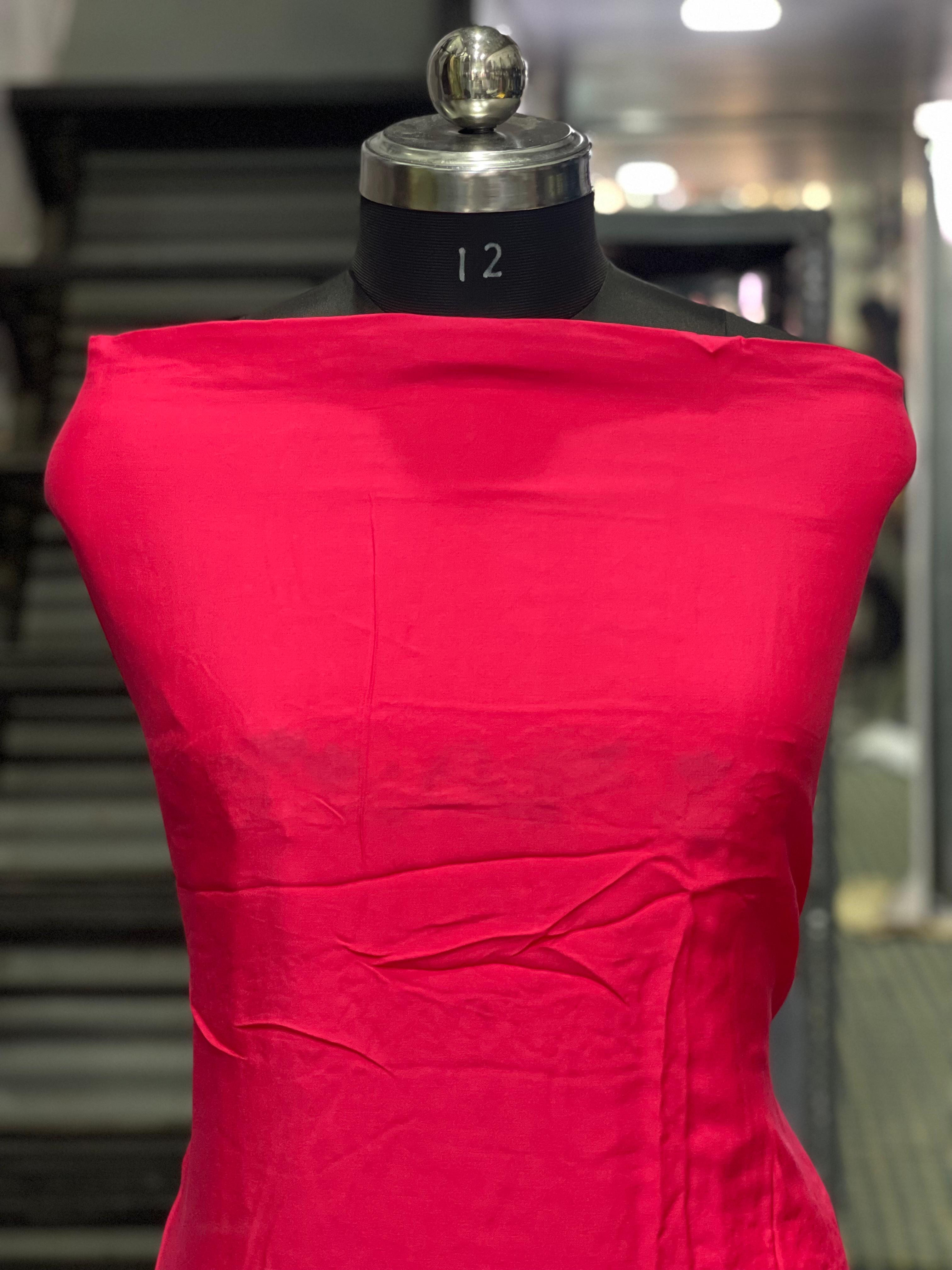 AC080 | Medol Suit || Machine Work  || Red Suit || Office Wear Suit || Jaggo || Ring Ceremony || Vibrant Red Silk Fabric