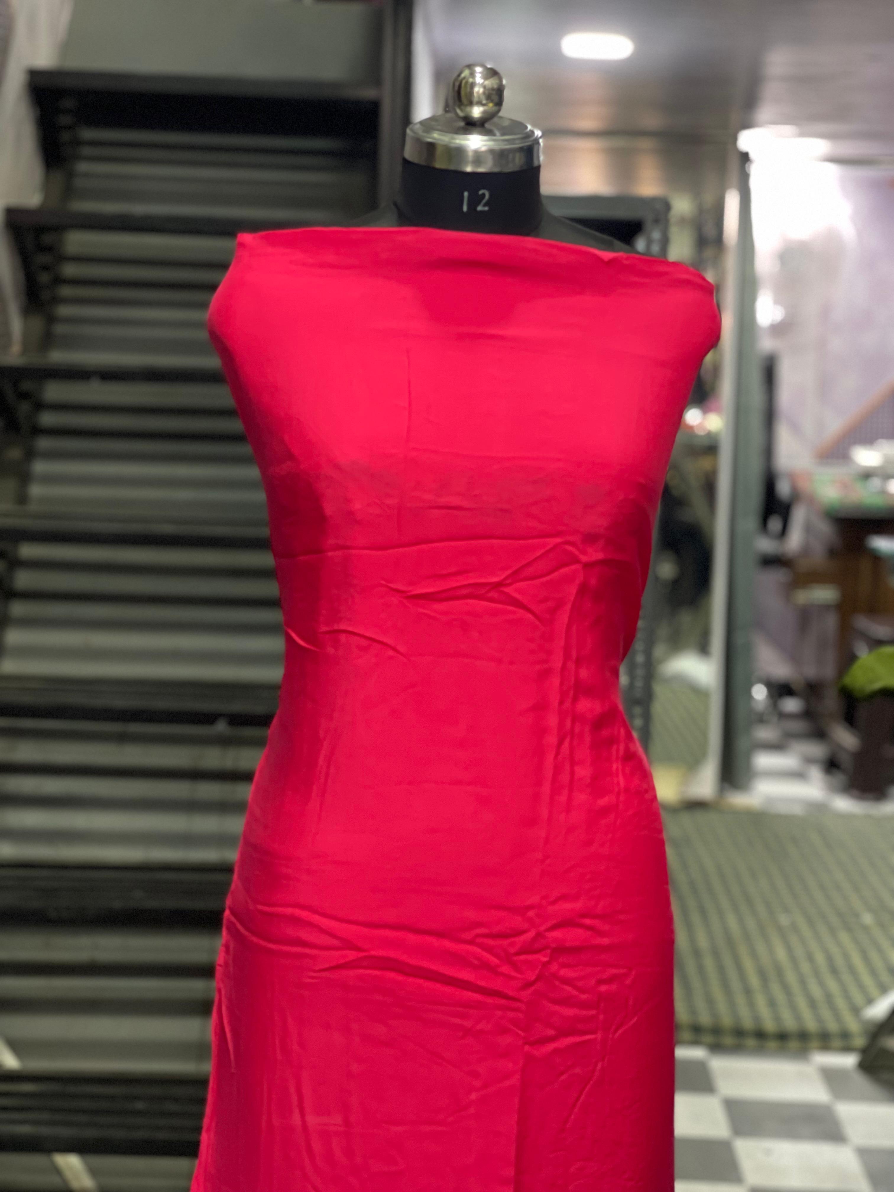 AC080 | Medol Suit || Machine Work  || Red Suit || Office Wear Suit || Jaggo || Ring Ceremony || Vibrant Red Silk Fabric