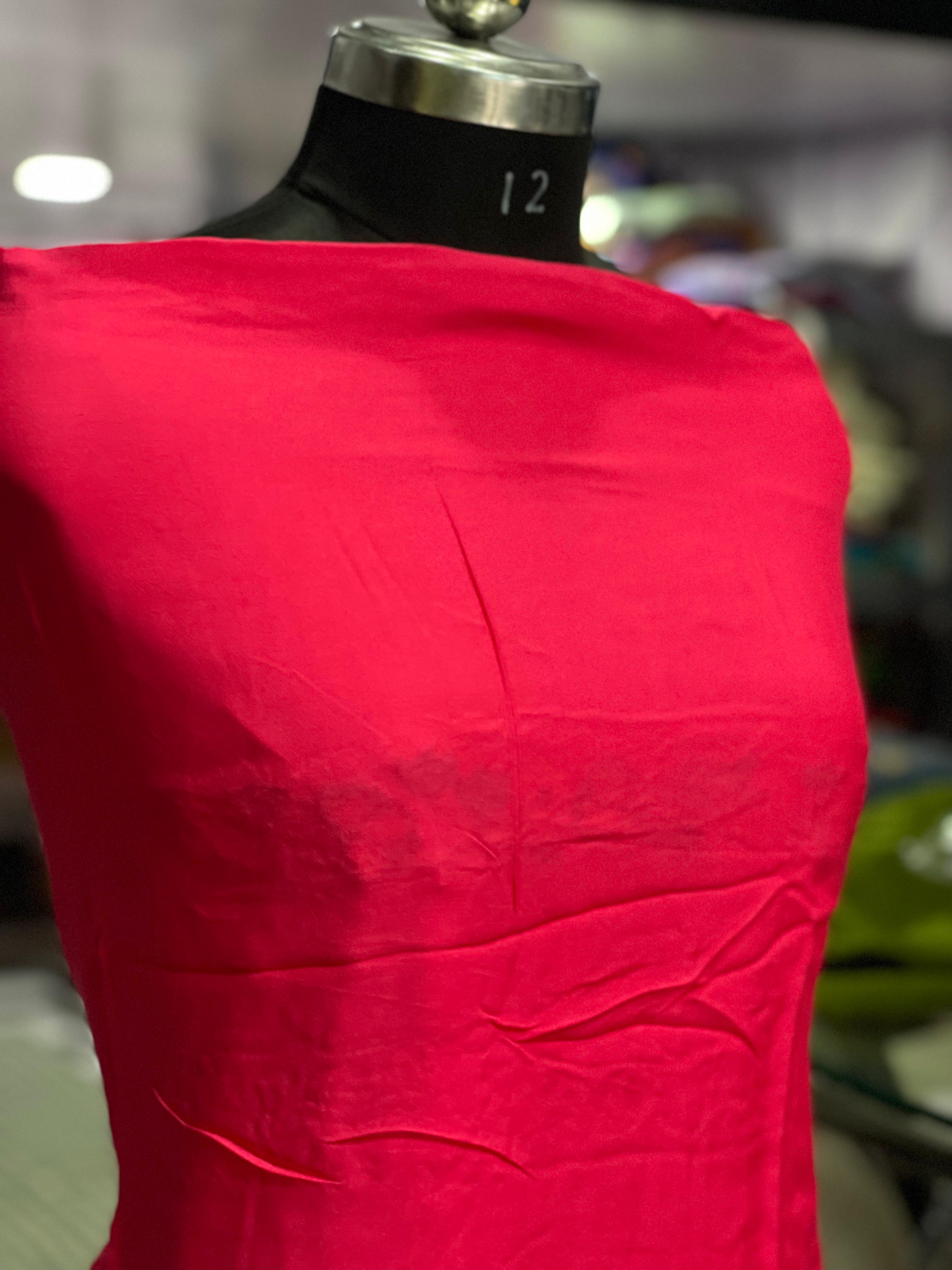 AC080 | Medol Suit || Machine Work  || Red Suit || Office Wear Suit || Jaggo || Ring Ceremony || Vibrant Red Silk Fabric
