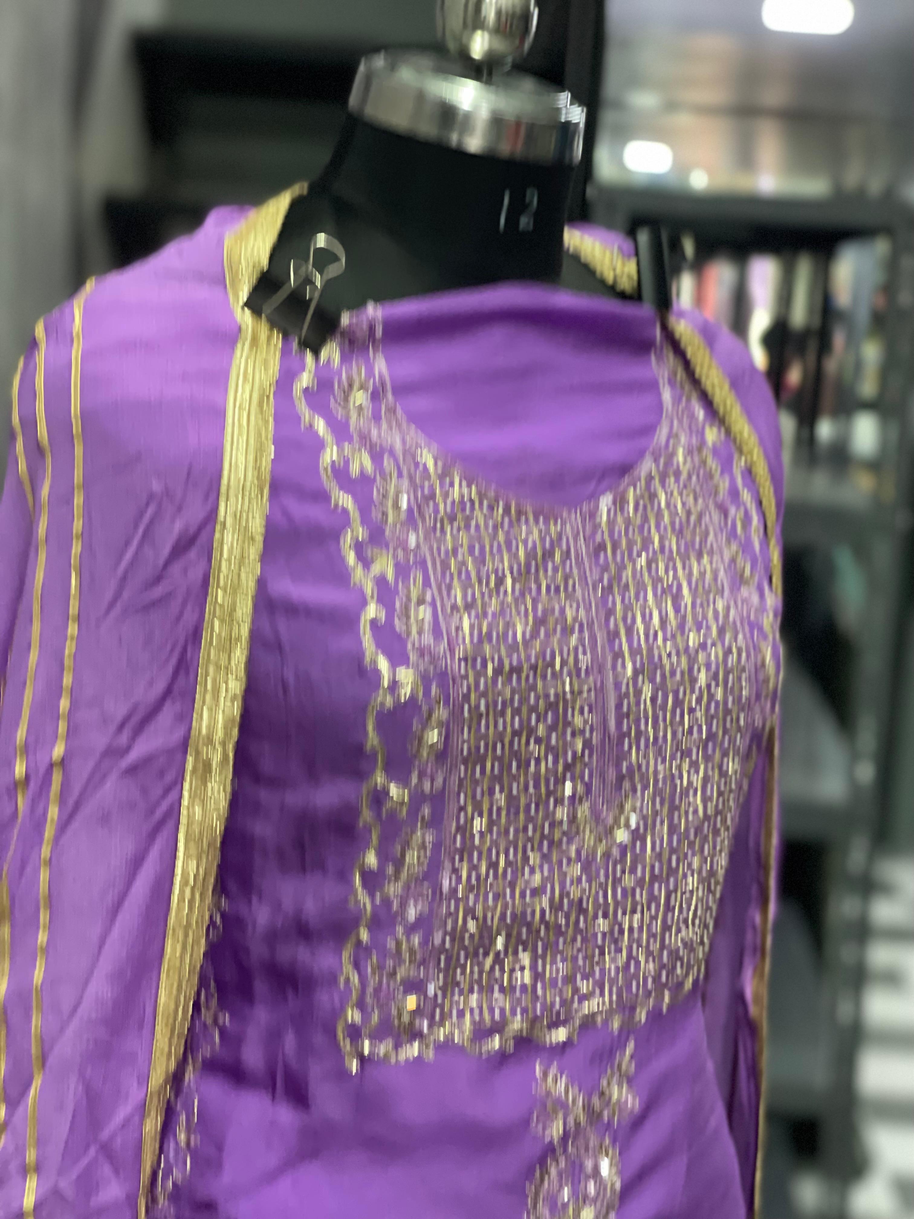  AC138 | Purple  Color Shade | Hand Work | Orginza Stuff | Party Wear | Jaggo | Ring cermony | Festivel