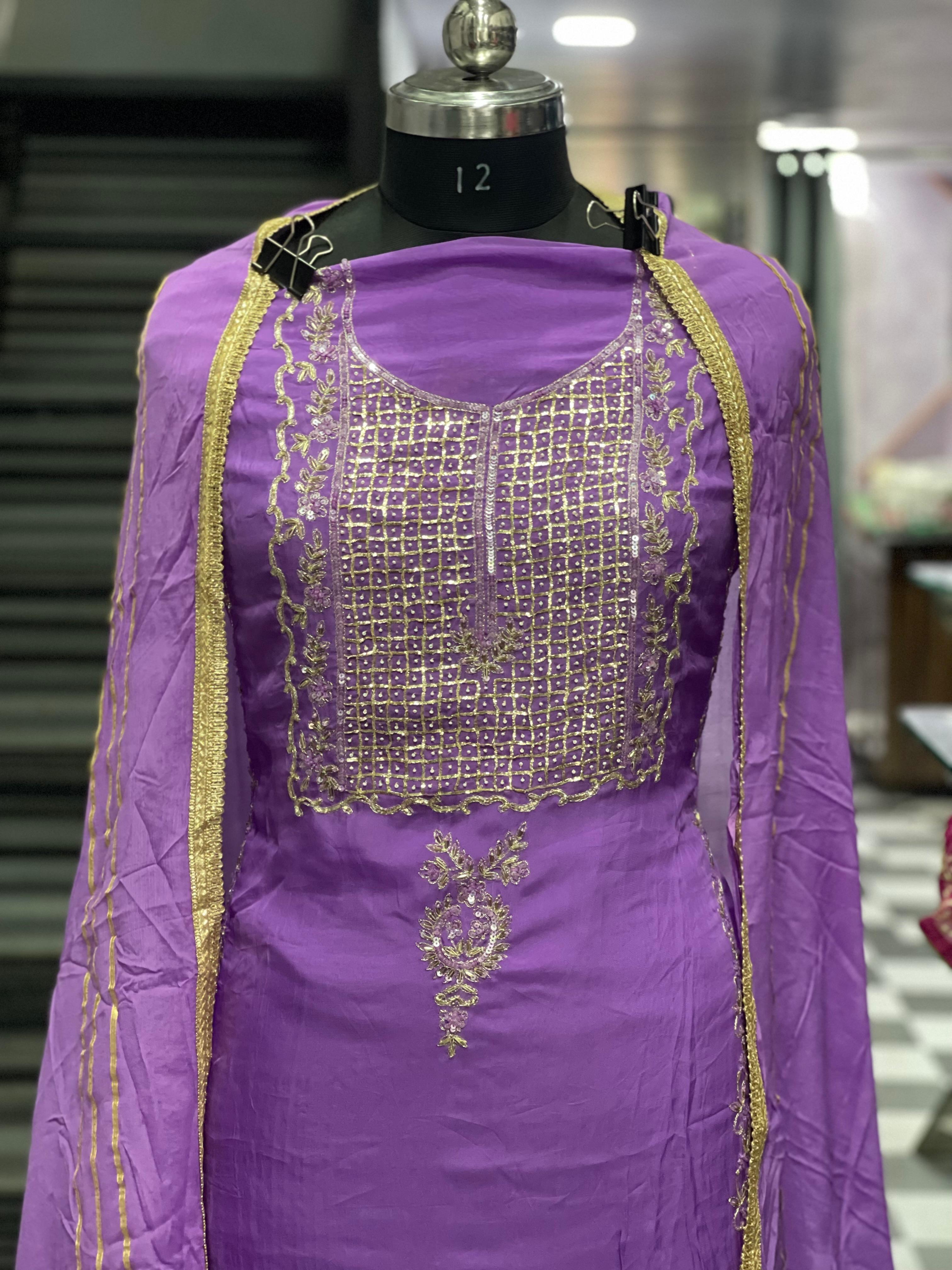  AC138 | Purple  Color Shade | Hand Work | Orginza Stuff | Party Wear | Jaggo | Ring cermony | Festivel