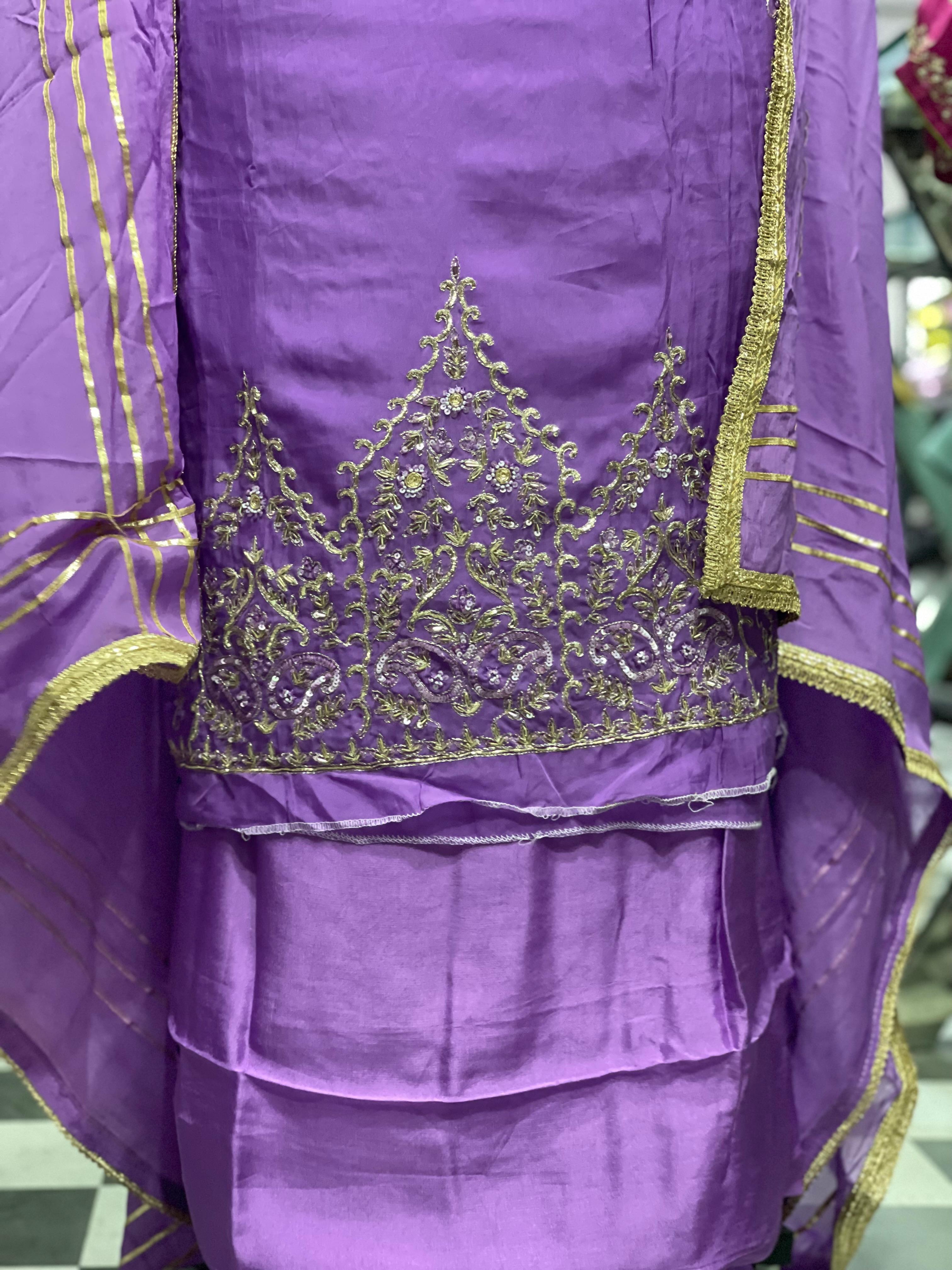  AC138 | Purple  Color Shade | Hand Work | Orginza Stuff | Party Wear | Jaggo | Ring cermony | Festivel