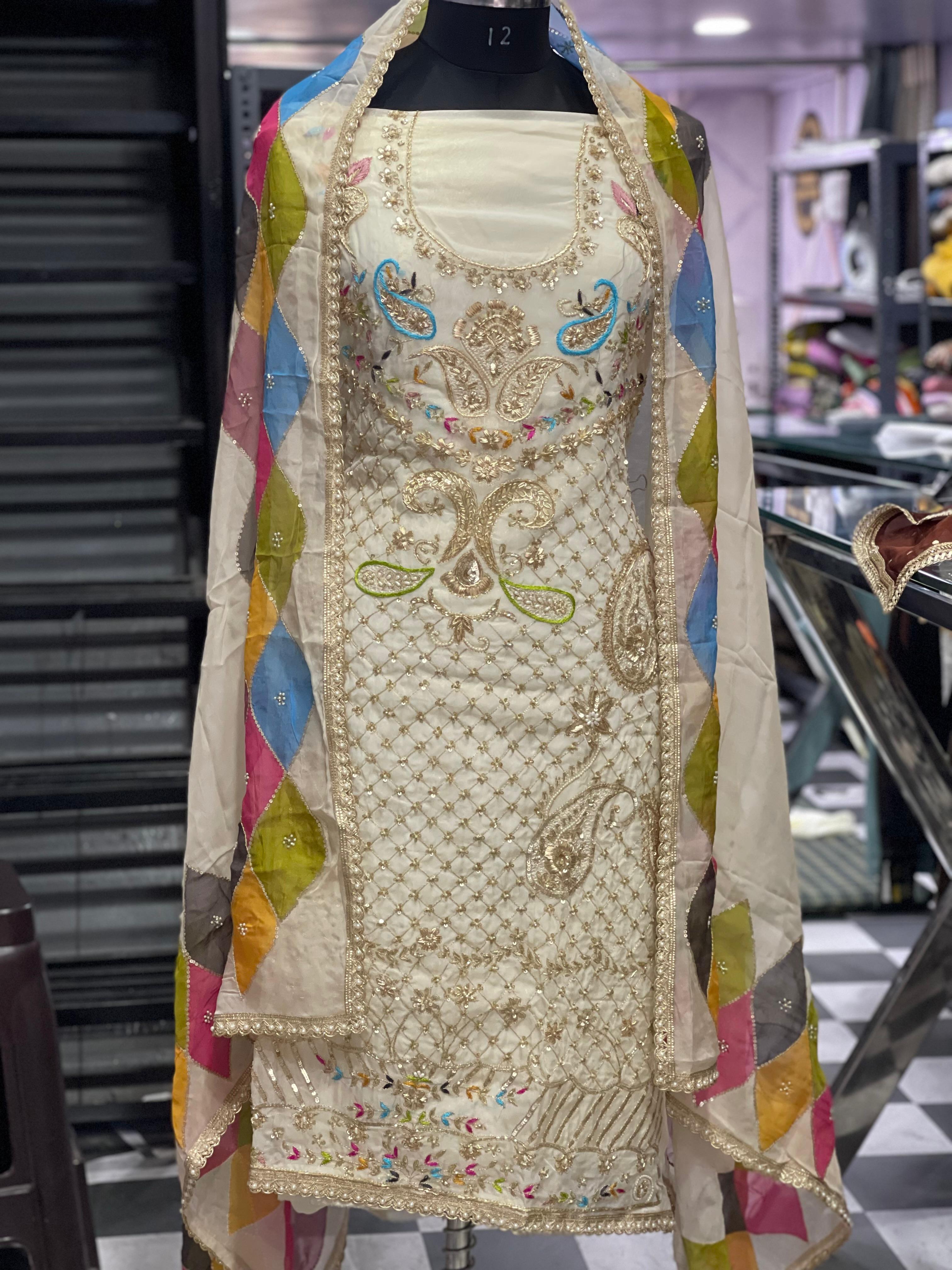  AC151 |  Off-White | Shimmer Stuff | Hand Work | Wedding Suit | Jaggo | Festivel | Ring Ceremony 